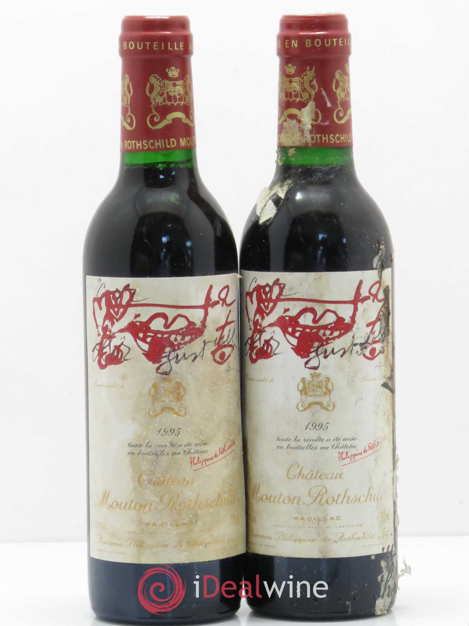 Château Mouton Rothschild 1er Grand Cru Classé 1995 - Lot de 2 demi bouteilles - 0