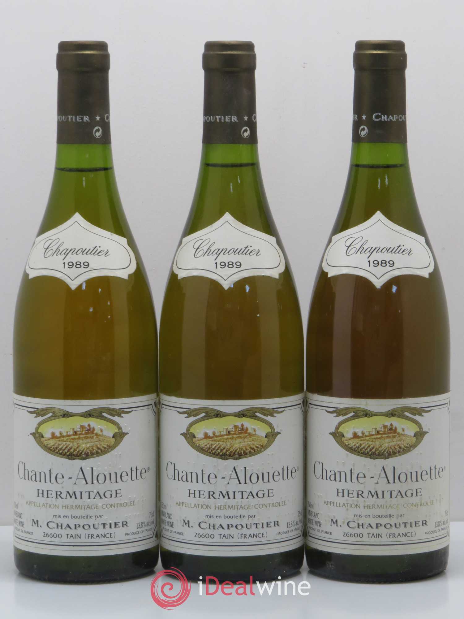 Hermitage Chante Alouette Chapoutier 1989 - Lot de 3 bouteilles - 0