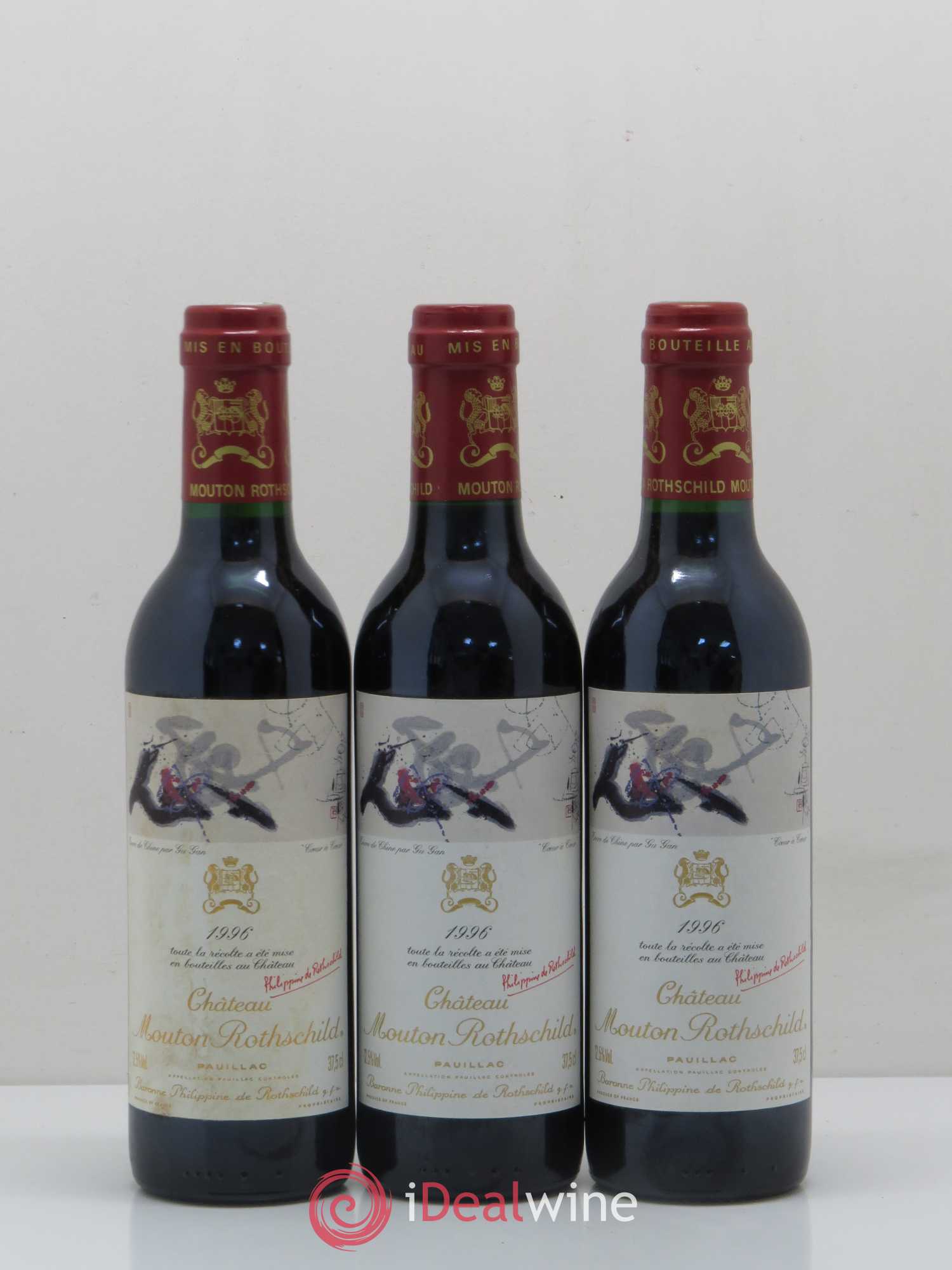 Château Mouton Rothschild 1er Grand Cru Classé 1996 - Lot de 6 demi bouteilles - 1