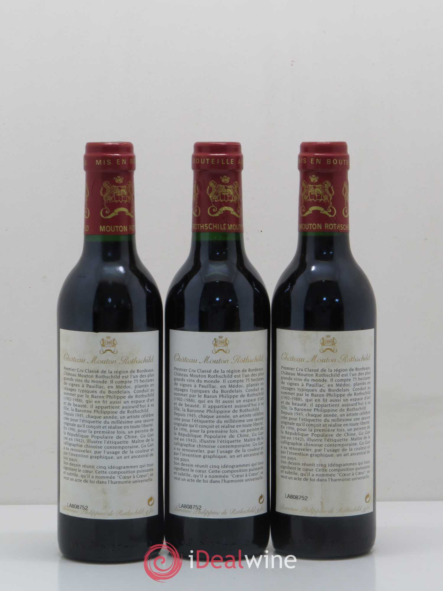 Château Mouton Rothschild 1er Grand Cru Classé 1996 - Lot de 6 demi bouteilles - 4
