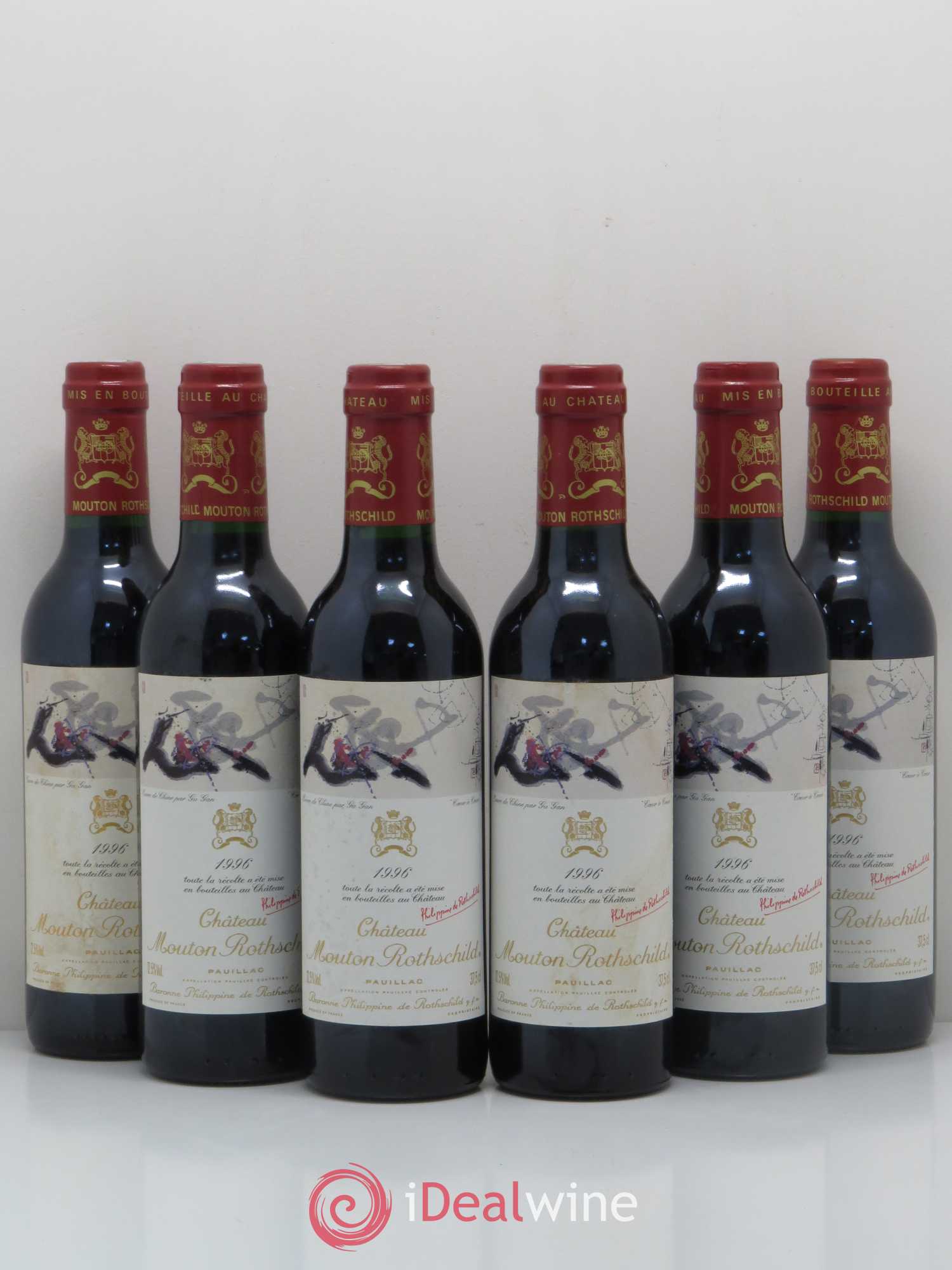 Château Mouton Rothschild 1er Grand Cru Classé 1996 - Lot de 6 demi bouteilles - 0