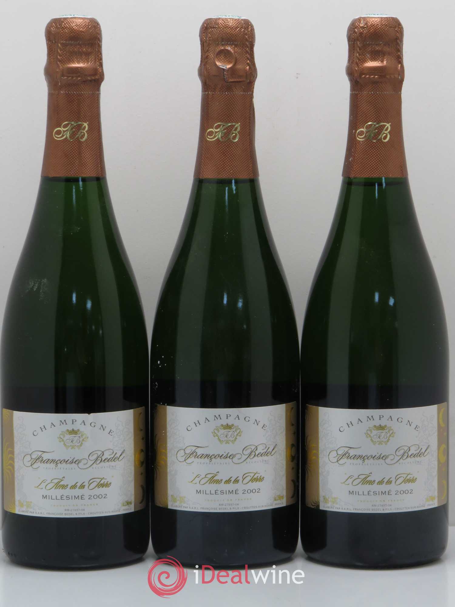 L'âme de la Terre Extra-Brut Françoise Bedel et Fils 2002 - Lot de 3 bouteilles - 0