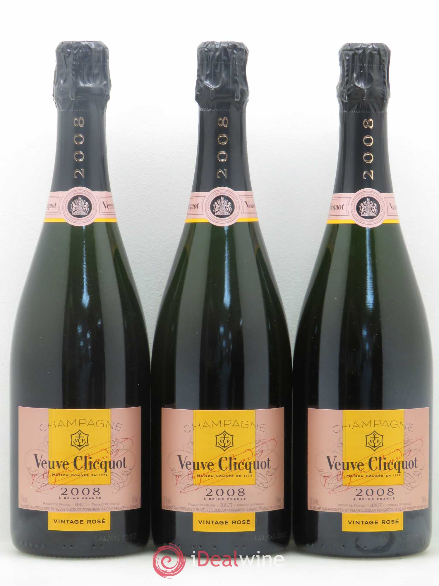 Champagne - Veuve Clicquot Ponsardin Vintage 2008 - Lotto di 3 bottiglie - 0