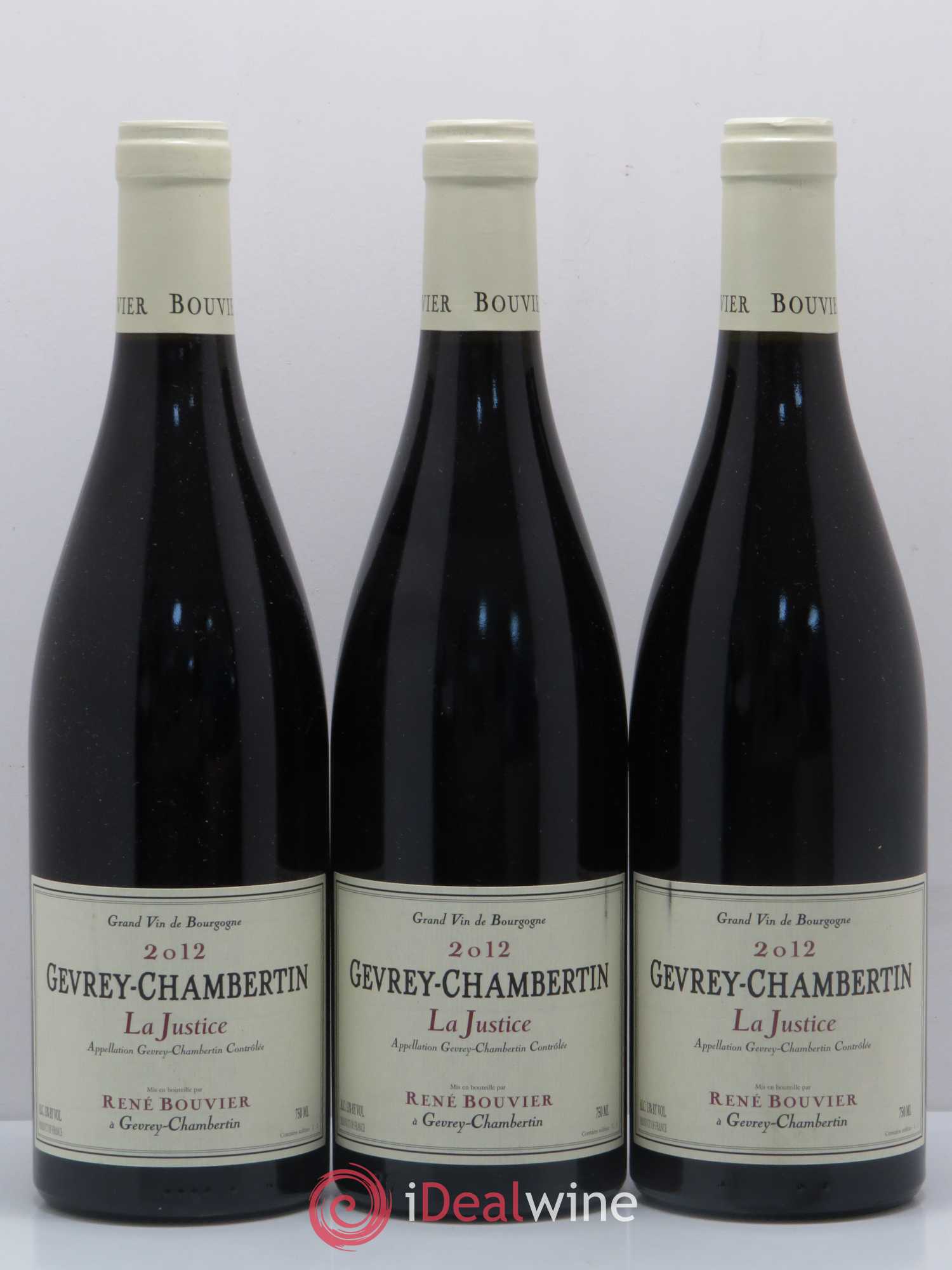 Gevrey-Chambertin La Justice René Bouvier (Domaine) 2012 - Lot de 6 bouteilles - 1