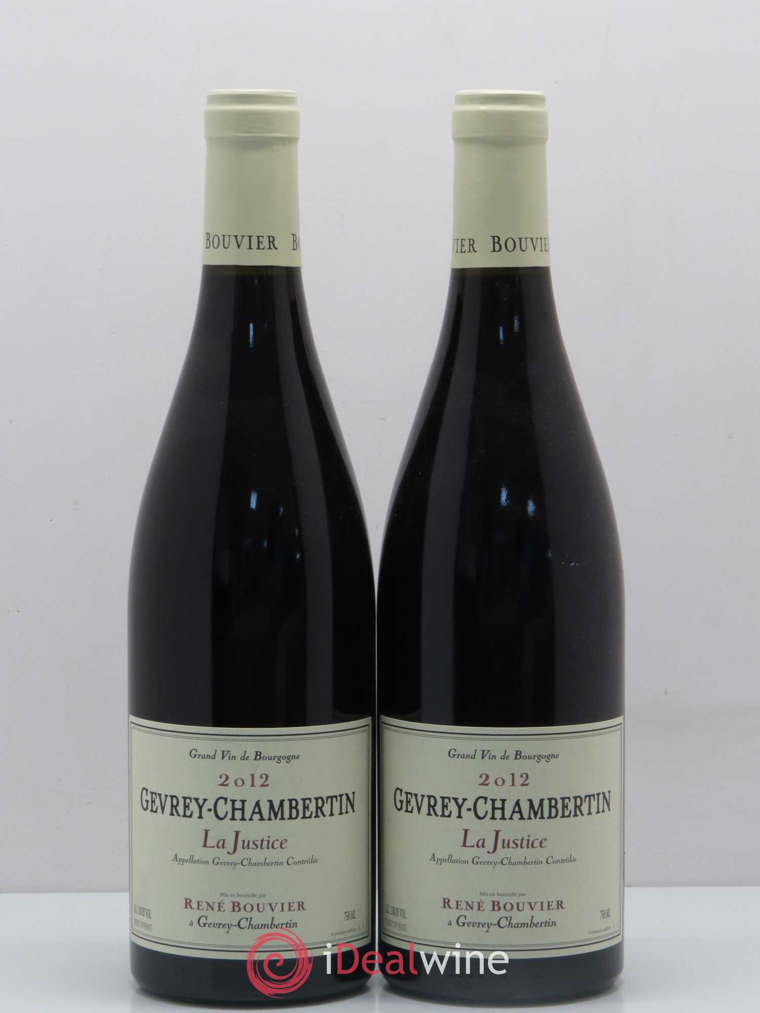 Gevrey-Chambertin La Justice René Bouvier (Domaine) 2012 - Lot de 2 bouteilles - 0