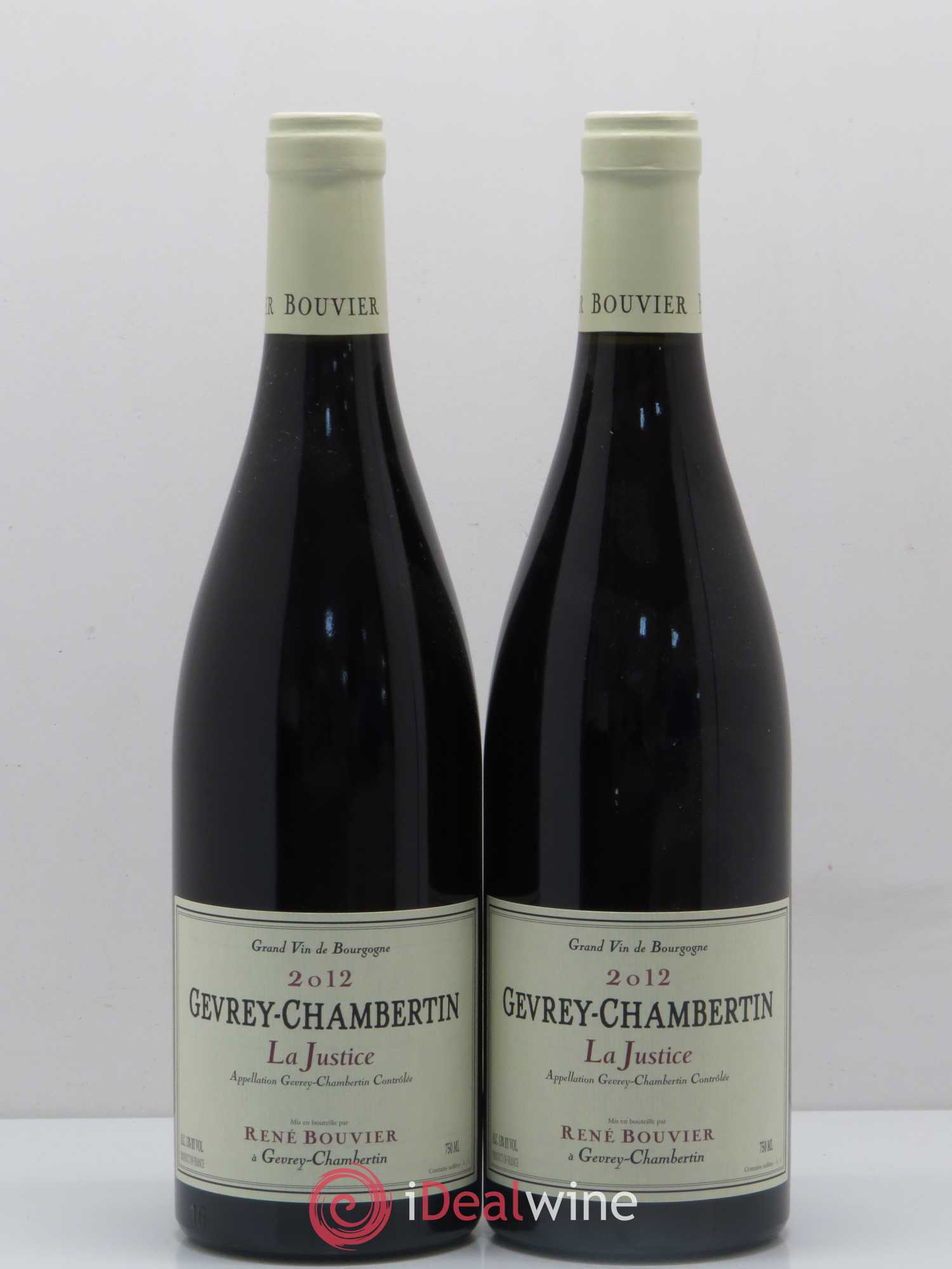 Gevrey-Chambertin La Justice René Bouvier (Domaine) 2012 - Lot de 2 bouteilles - 0