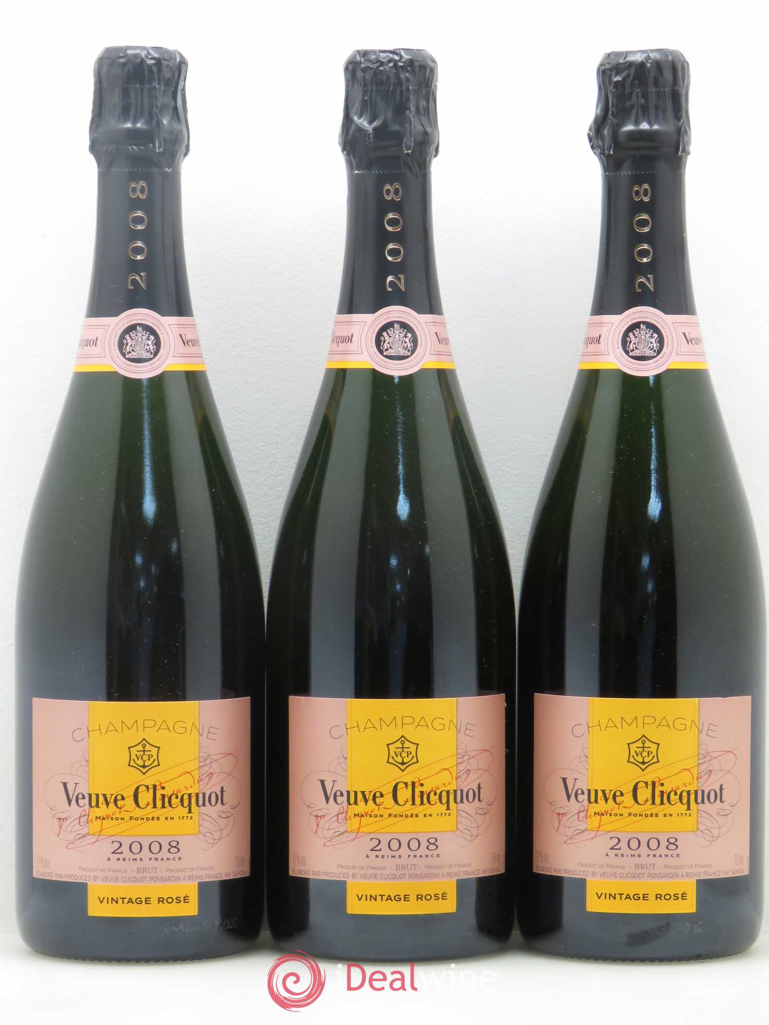 Champagne - Veuve Clicquot Ponsardin Vintage 2008 - Posten von 3 Flaschen - 0
