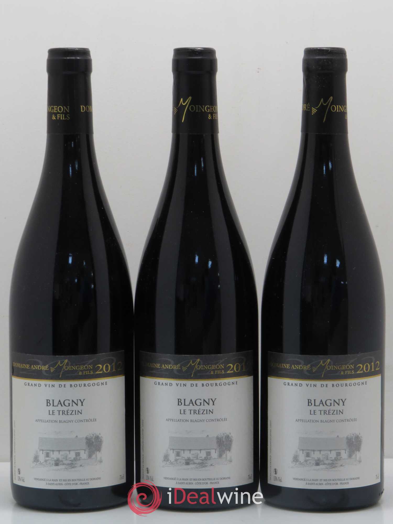 Blagny Le Trezin Moingeon 2012 - Lot de 3 bouteilles - 0