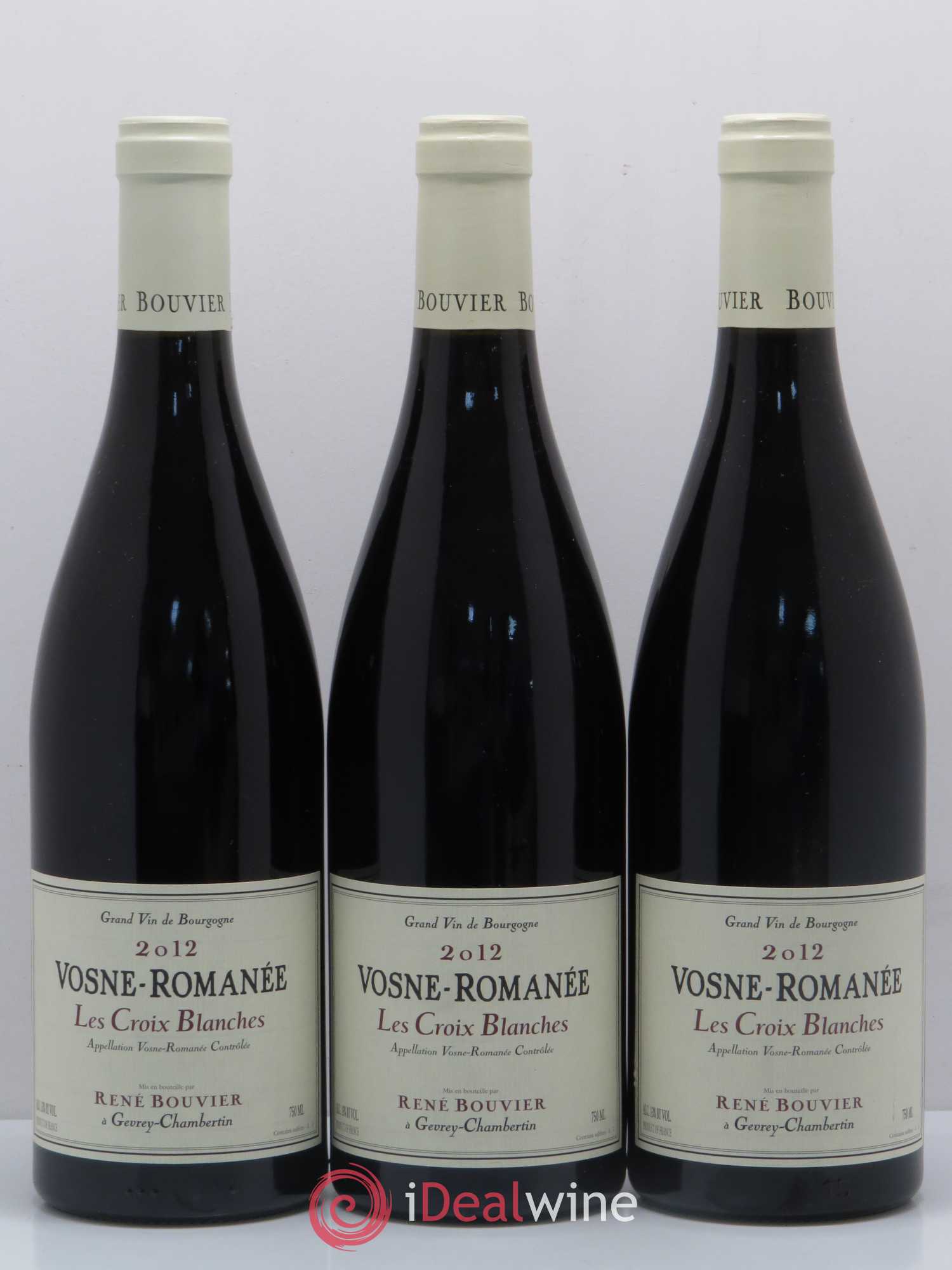 Vosne-Romanée Les Croix Blanches René Bouvier 2012 - Lot de 3 bouteilles - 0