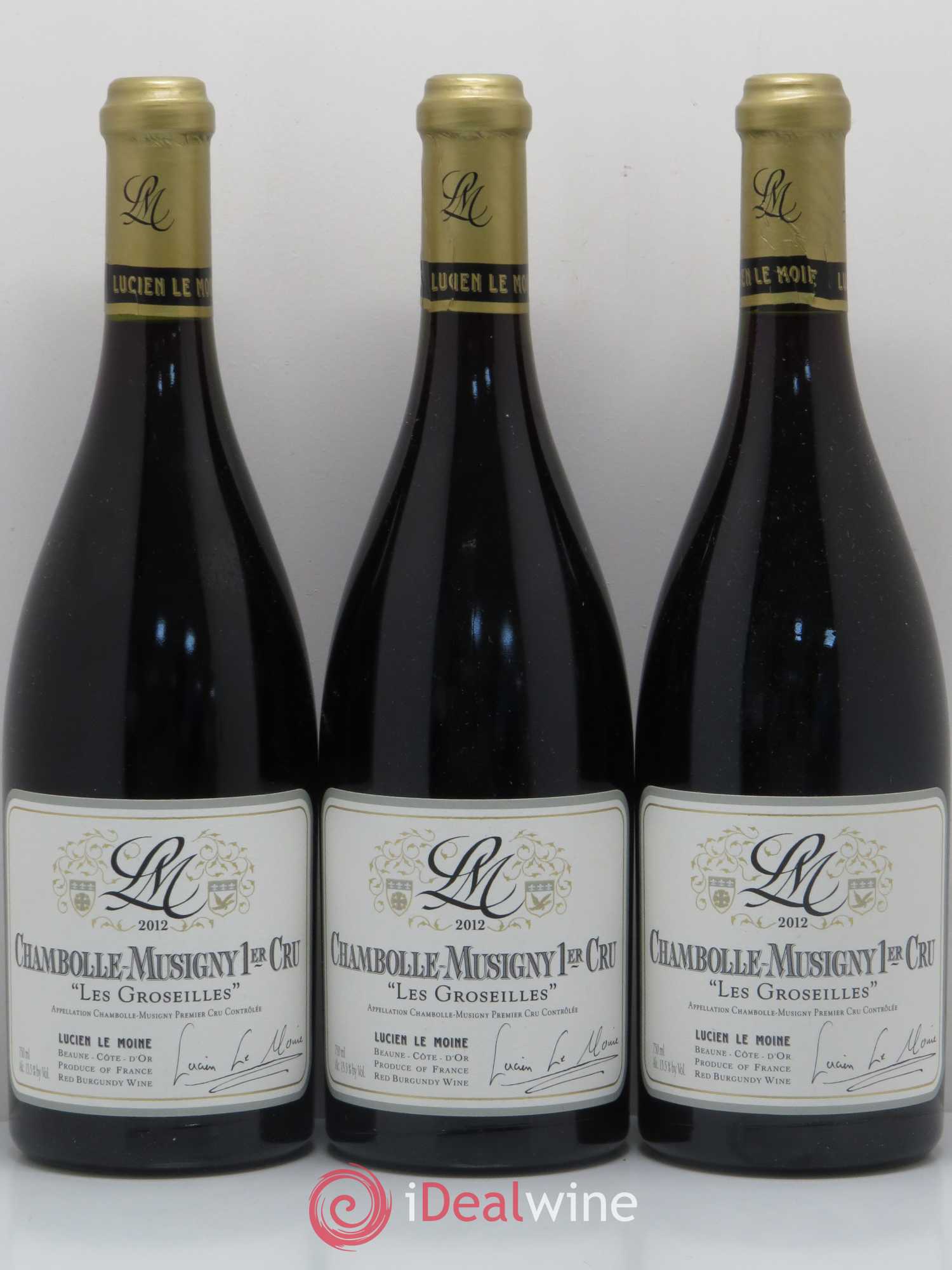 Chambolle-Musigny 1er Cru Les Groseilles Lucien Le Moine 2012 - Posten von 3 Flaschen - 0