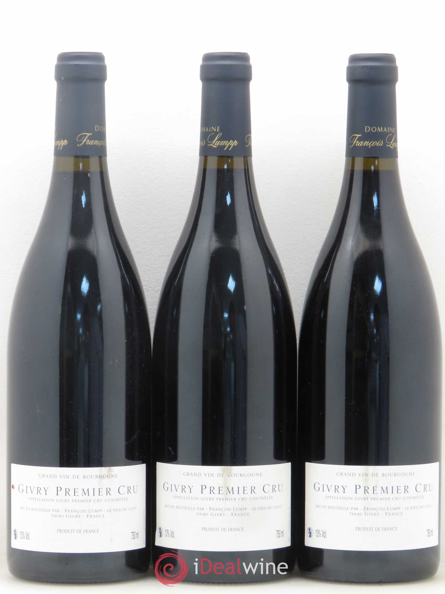 Givry 1er Cru Crausot François Lumpp (Domaine) 2012 - Lot de 3 bouteilles - 1
