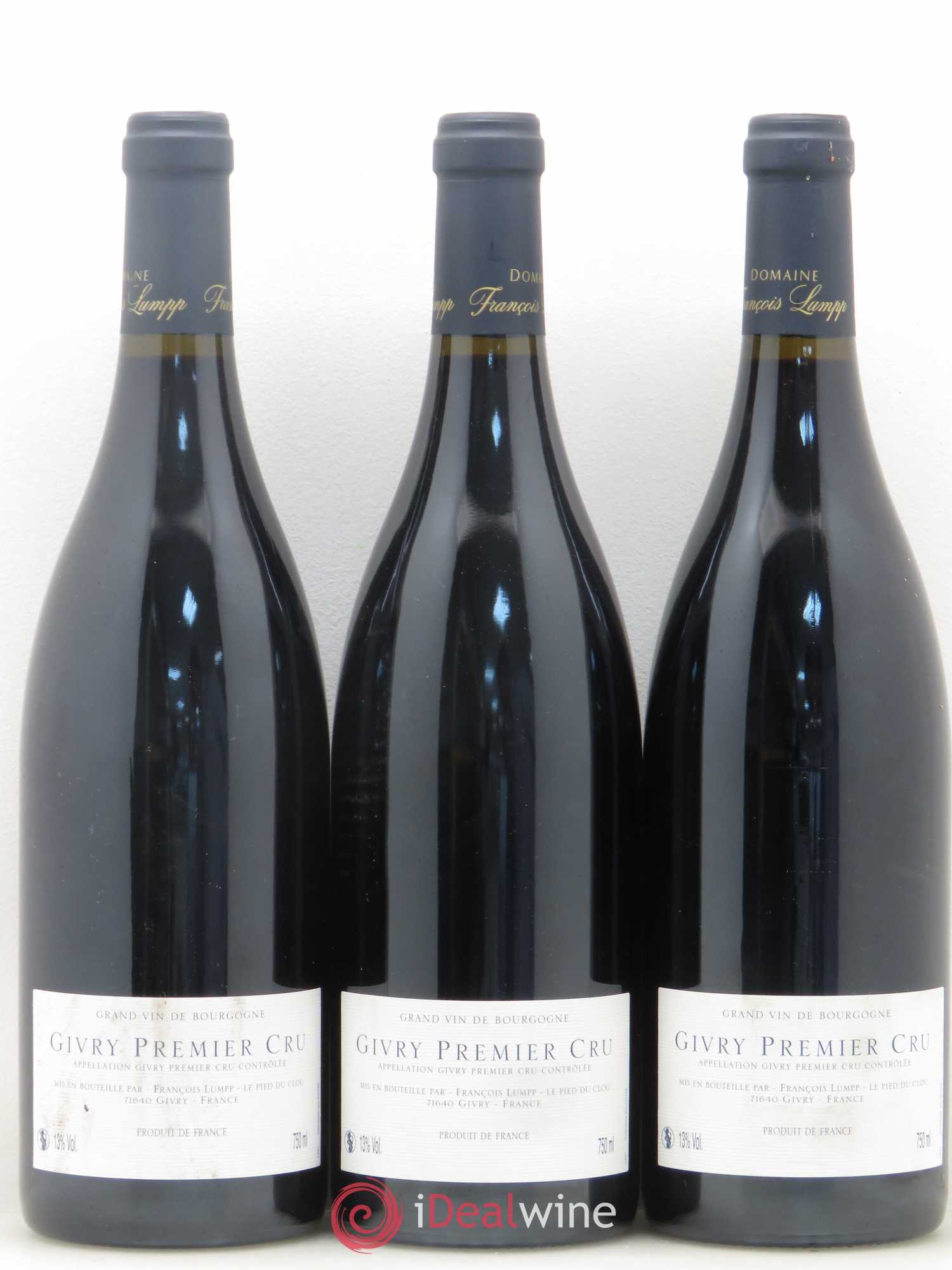 Givry 1er Cru Crausot François Lumpp (Domaine) 2012 - Lot de 3 bouteilles - 1