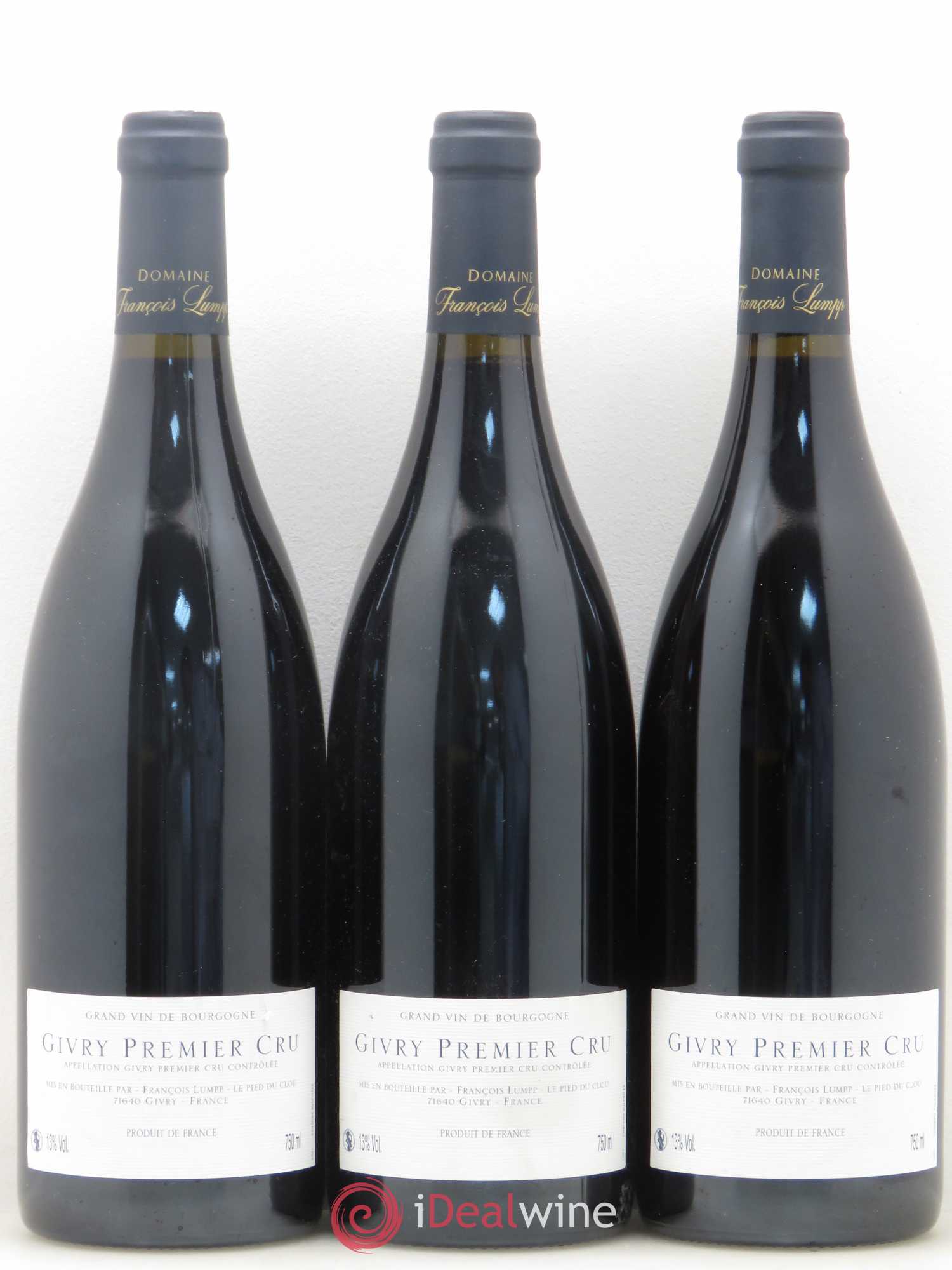 Givry 1er Cru Crausot François Lumpp (Domaine) 2012 - Lot de 3 bouteilles - 1