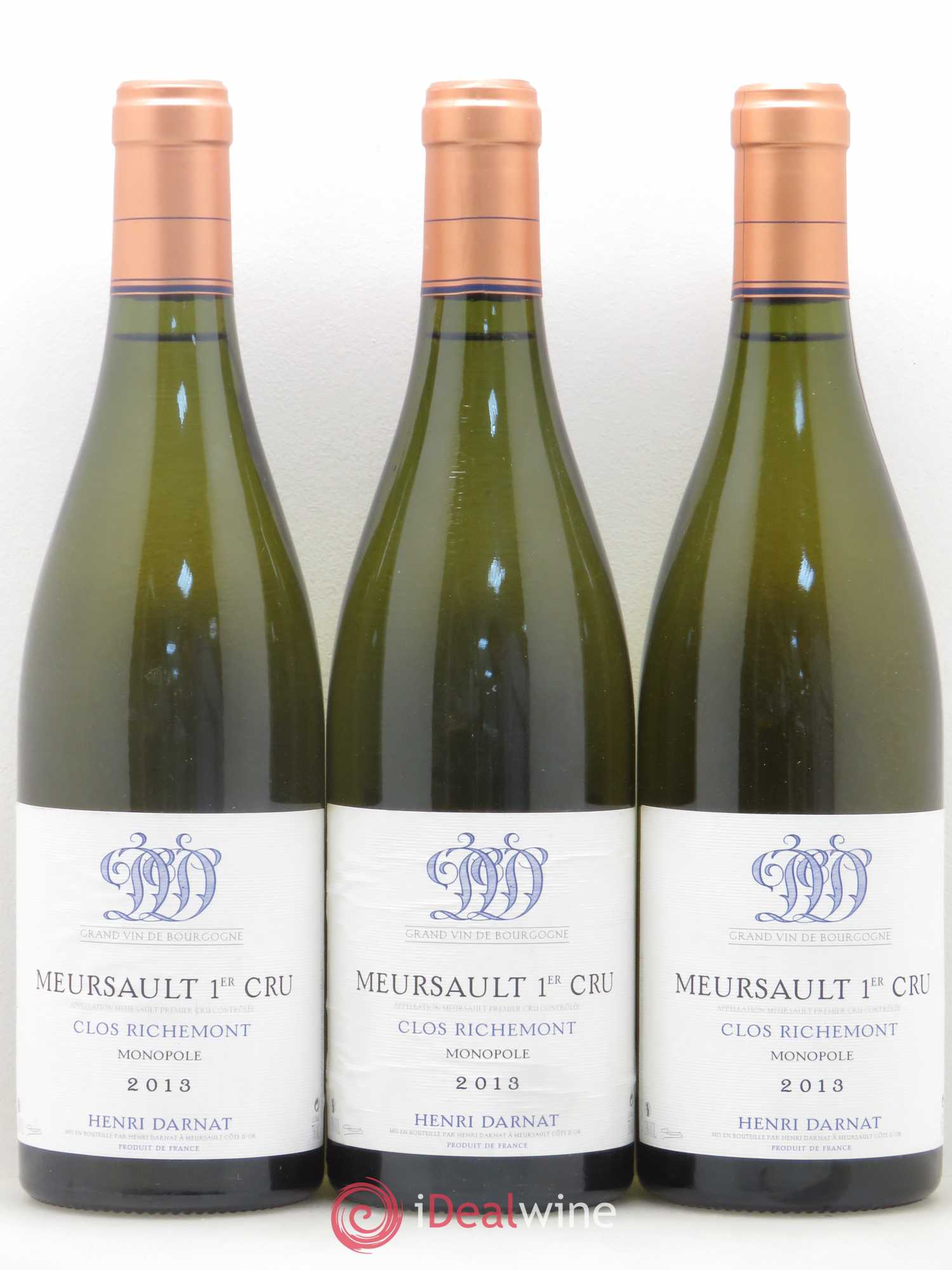 Meursault 1er Cru Clos Richemont Henri Darnat 2013 - Posten von 3 Flaschen - 0