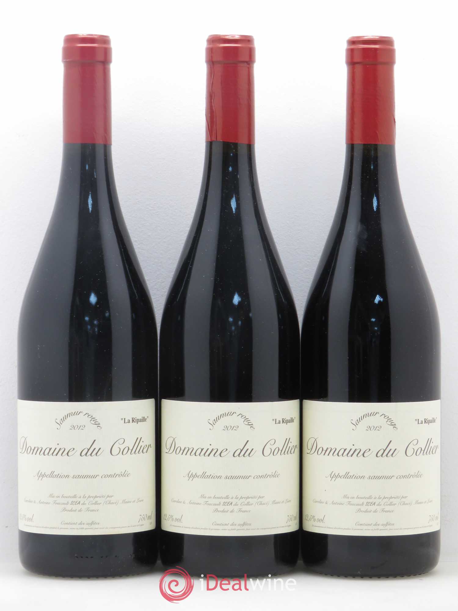 Saumur La Ripaille Domaine du Collier 2012 - Lot de 3 bouteilles - 0