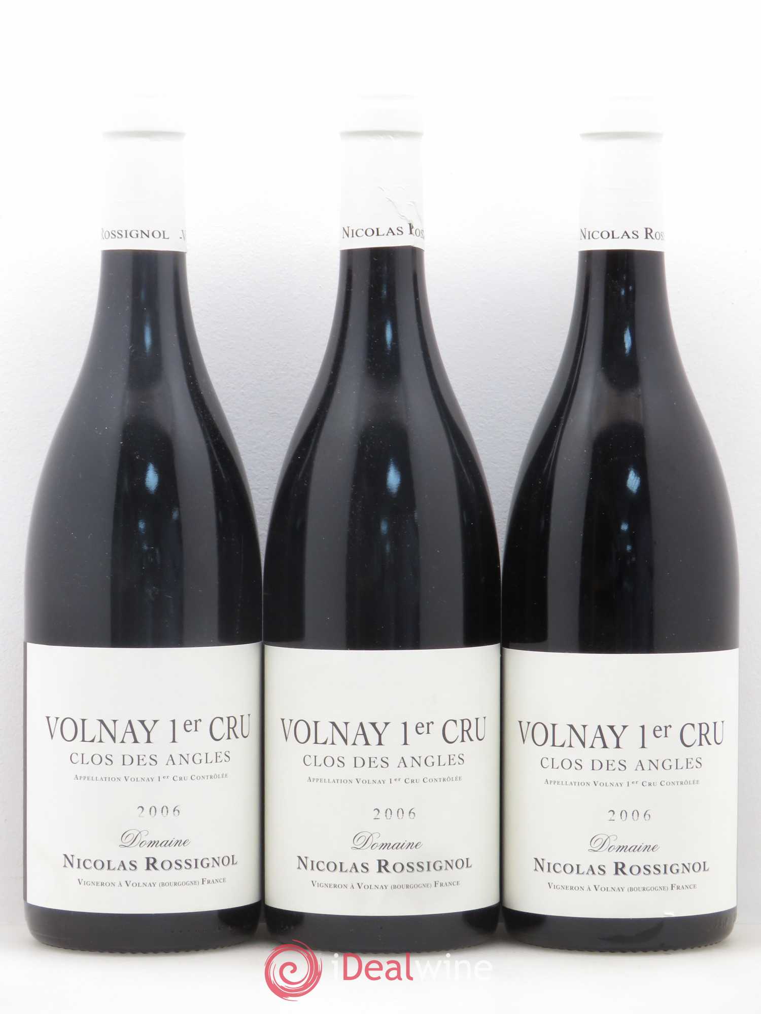 Volnay 1er Cru Clos des Angles Nicolas Rossignol 2006 - Lot de 3 bouteilles - 0