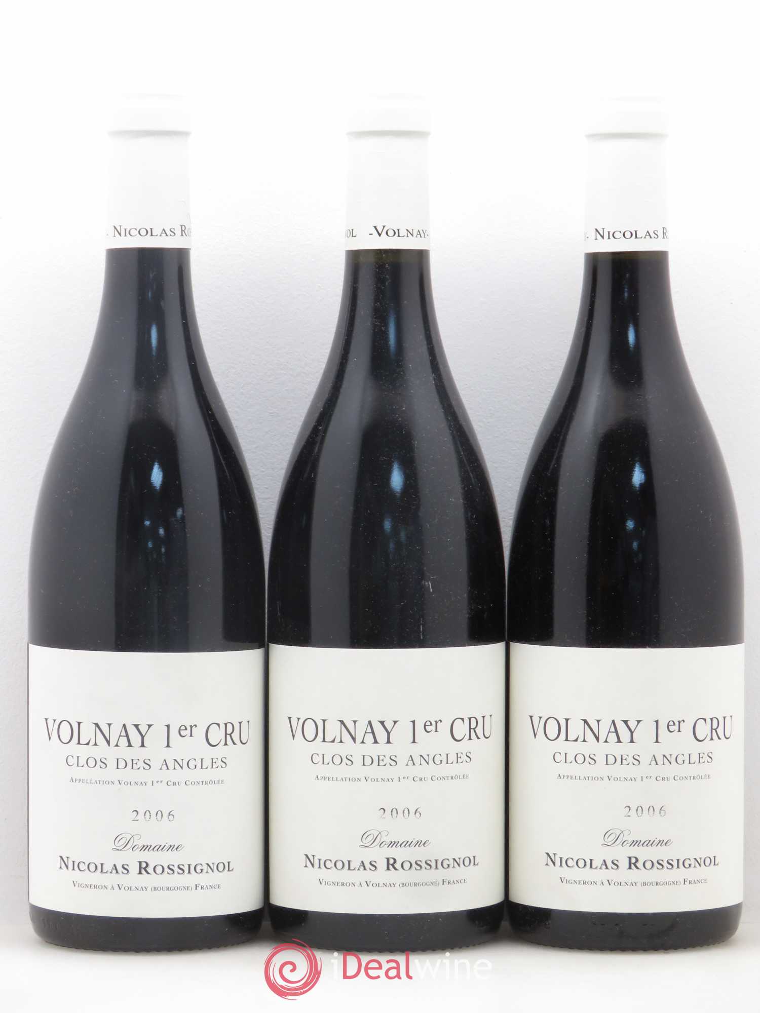 Volnay 1er Cru Clos des Angles Nicolas Rossignol 2006 - Lot de 3 bouteilles - 0