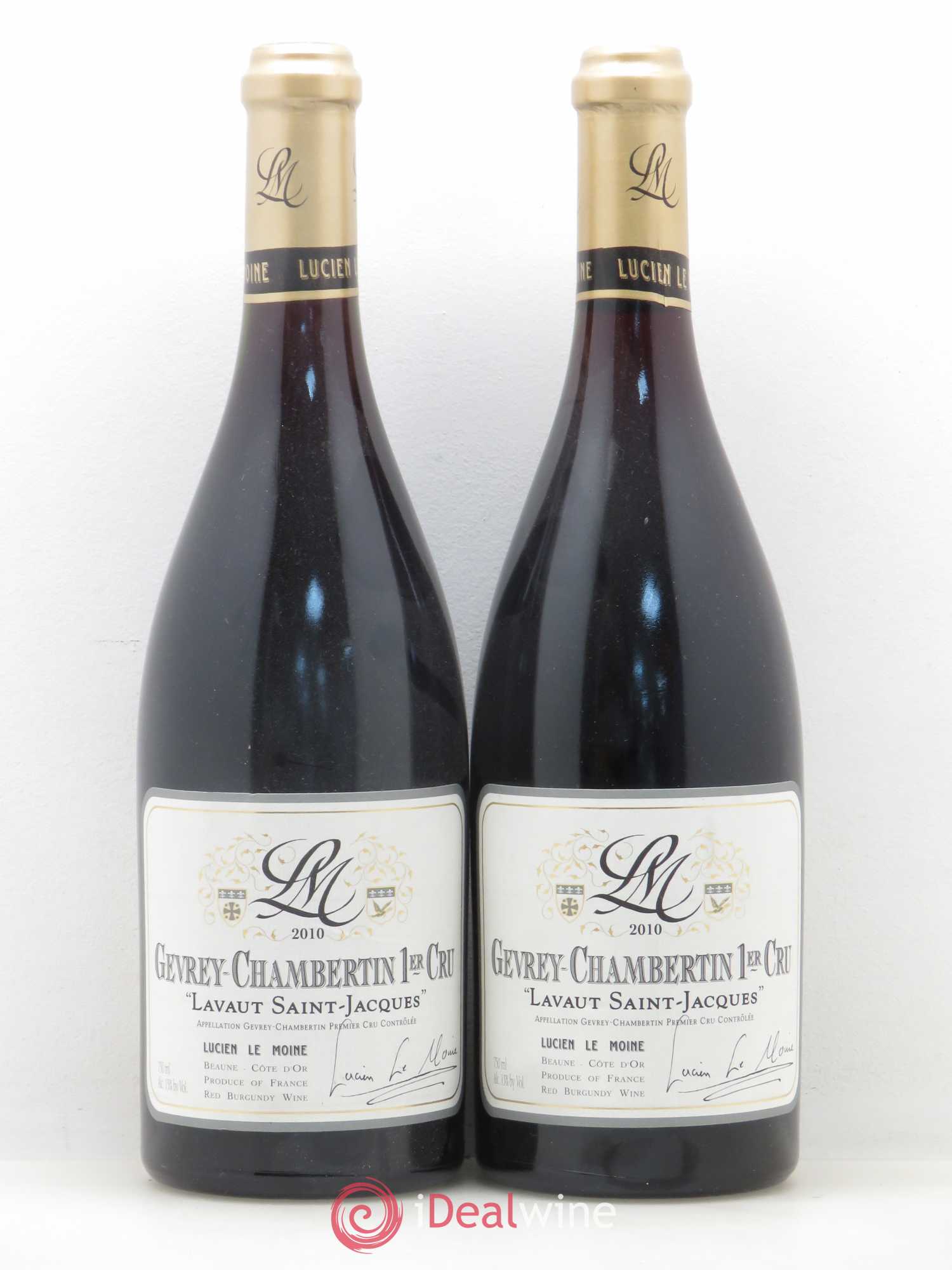 Gevrey-Chambertin 1er Cru Lavaut Saint Jacques Lucien Le Moine 2010 - Lot de 2 bouteilles - 0