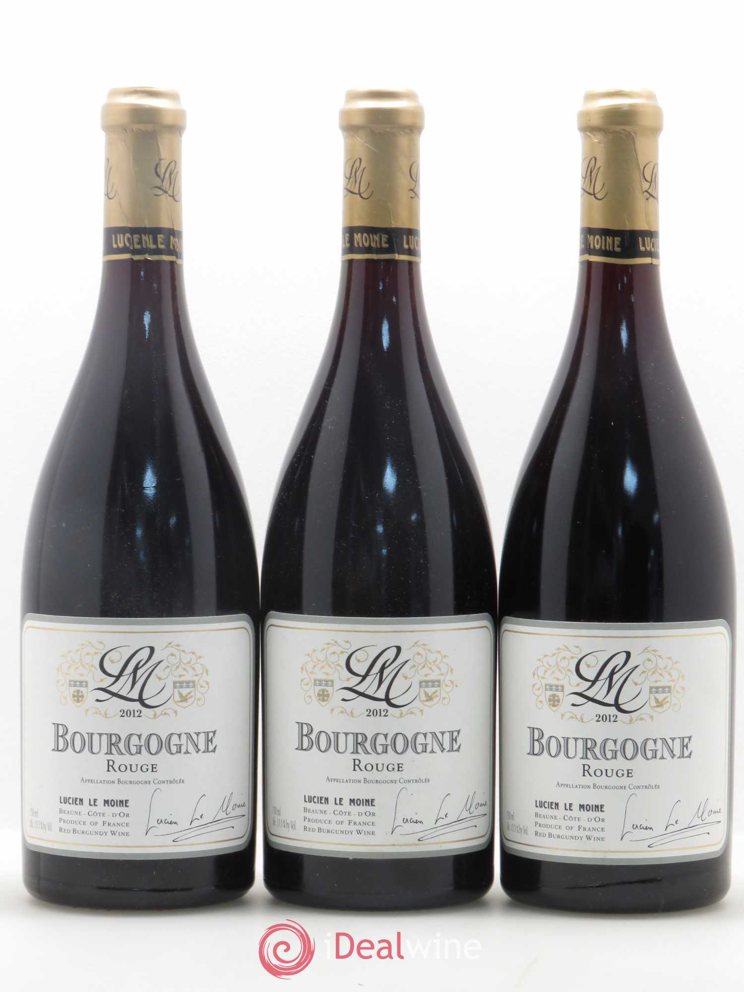 Bourgogne Lucien Le Moine 2012 - Lot de 3 bouteilles - 0