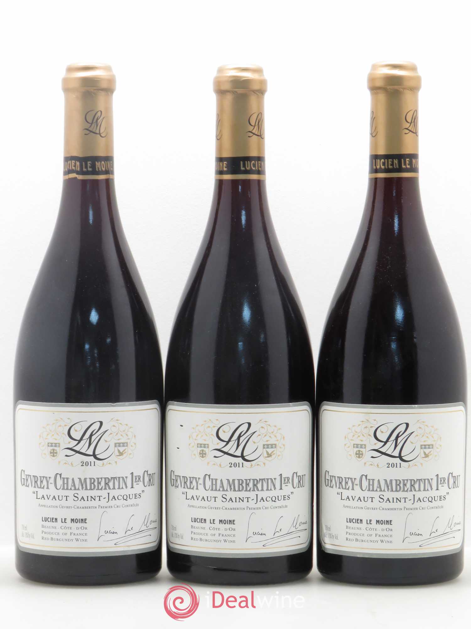 Gevrey-Chambertin 1er Cru Lavaut Saint Jacques Lucien Le Moine 2011 - Lot de 3 bouteilles - 0