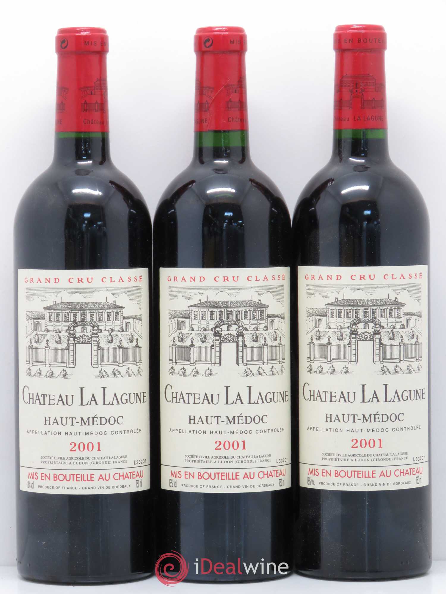 Château la Lagune 3ème Grand Cru Classé 2001 - Lot de 3 bouteilles - 0