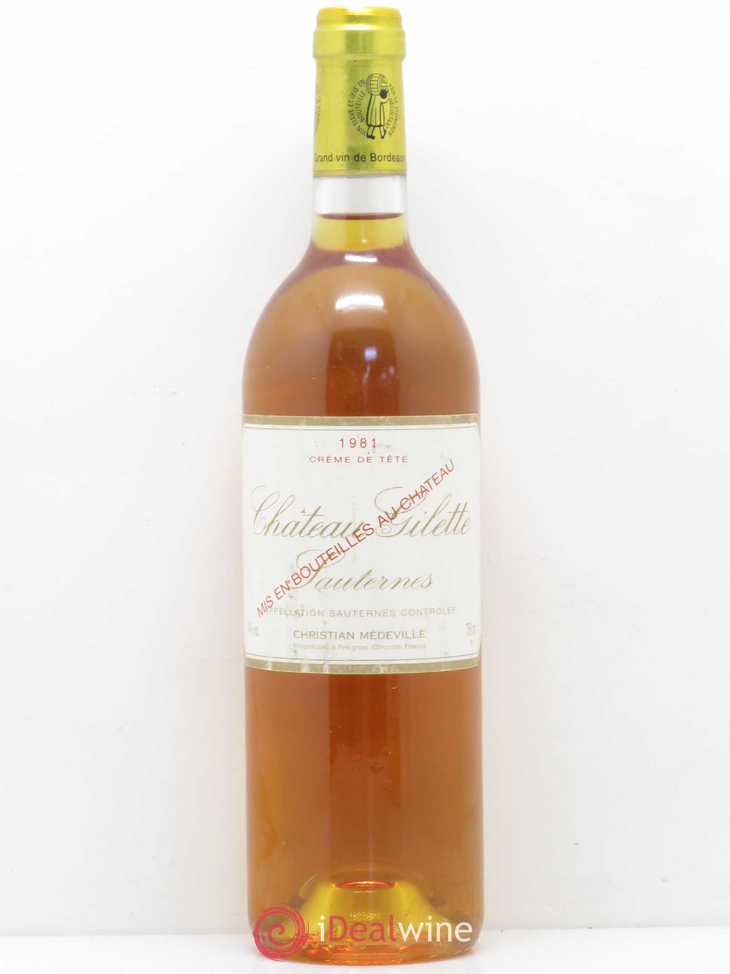 Château Gilette - Crème de Tête 1981 - Lotto di 1 bottiglia - 0