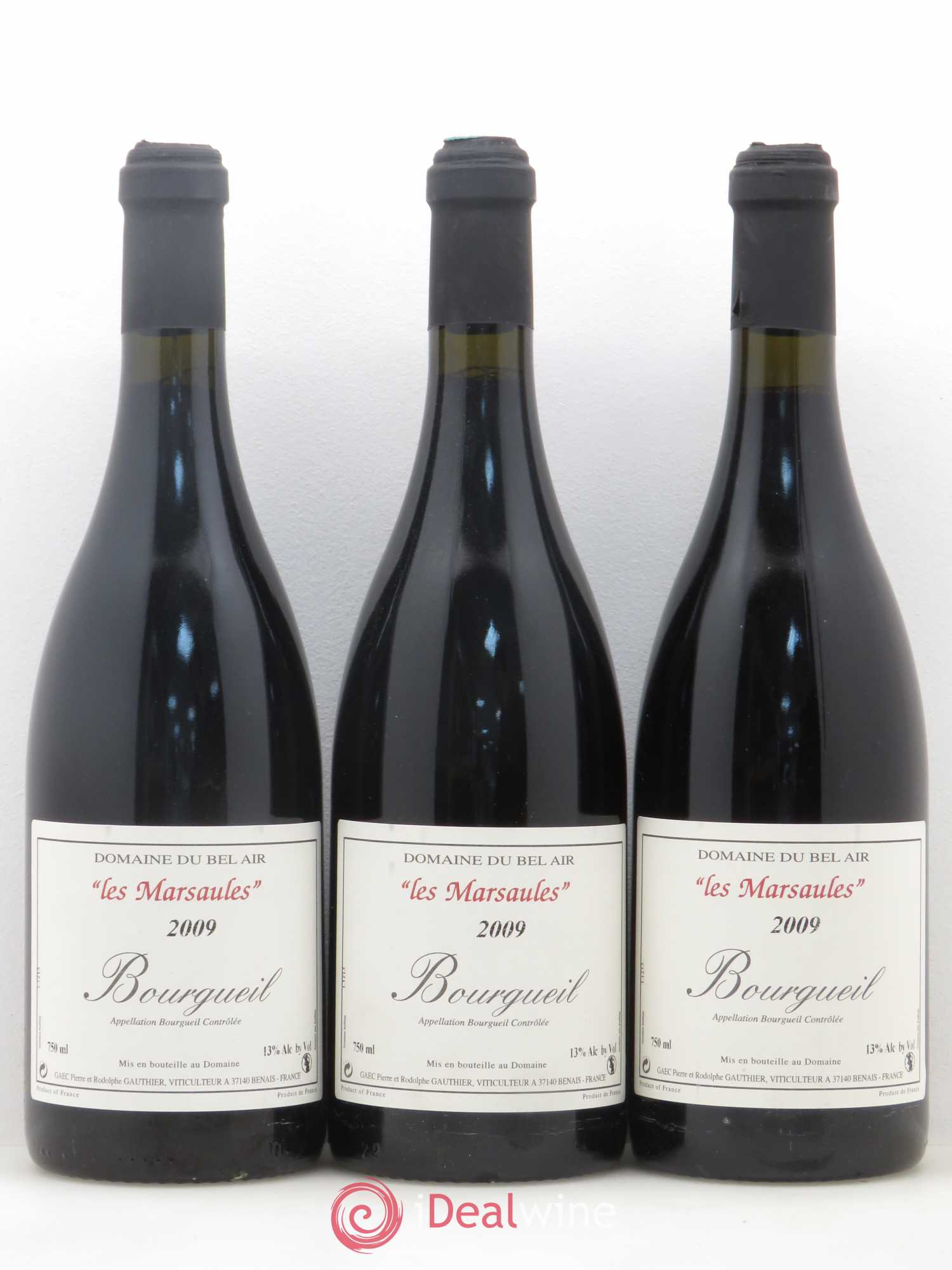 Bourgueil Marsaules Domaine du Bel Air 2009 - Lot de 3 bouteilles - 0