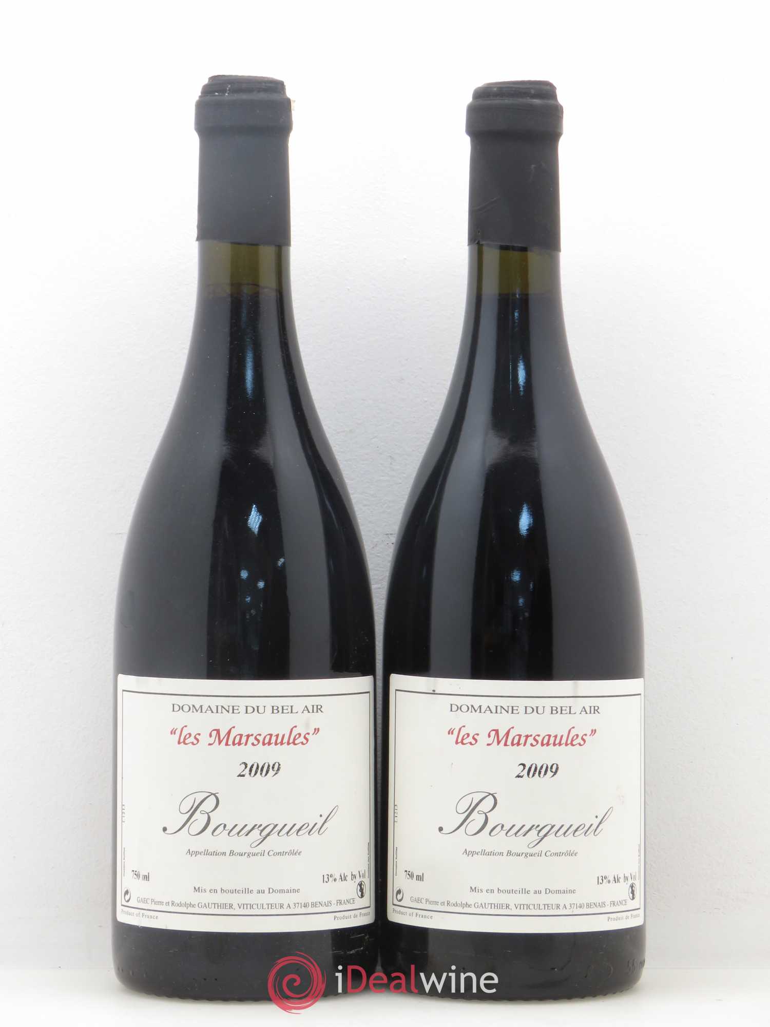 Bourgueil Marsaules Domaine du Bel Air 2009 - Lot de 2 bouteilles - 0