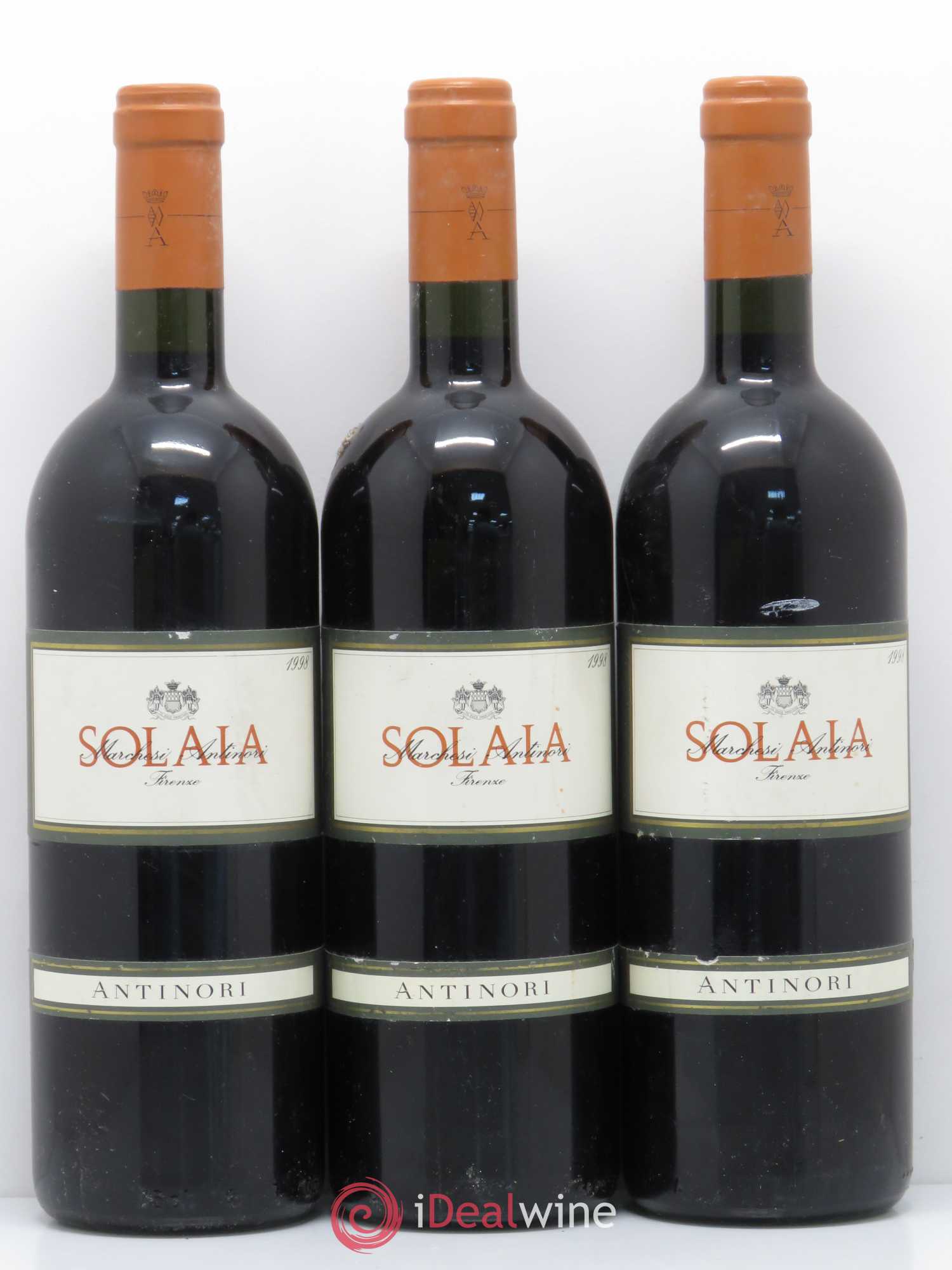Toscana IGT Solaia Tenuta Tignanello - Marchesi Antinori 1998 - Lot de 3 bouteilles - 0