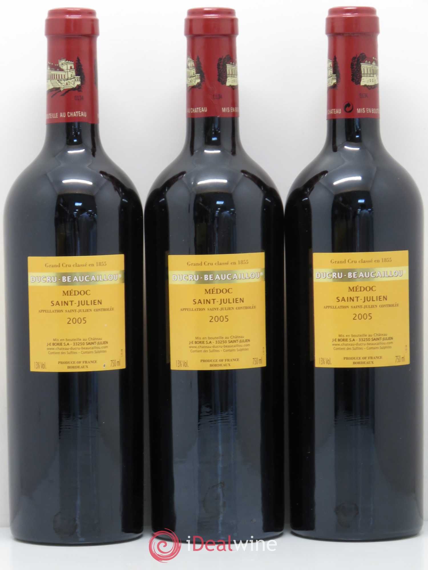 Château Ducru Beaucaillou 2ème Grand Cru Classé 2005 - Lot de 3 bouteilles - 1