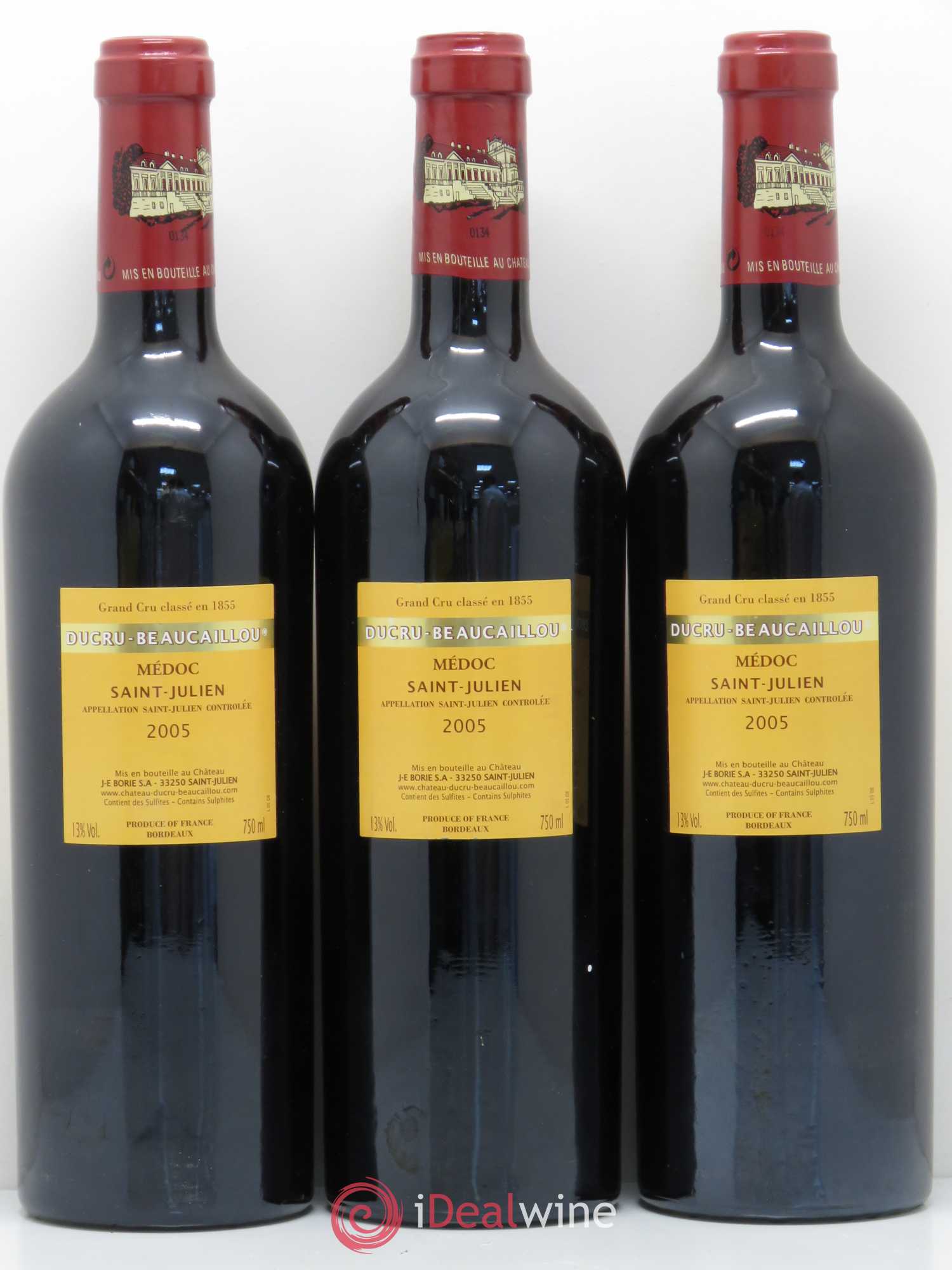 Château Ducru Beaucaillou 2ème Grand Cru Classé 2005 - Lot de 3 bouteilles - 1