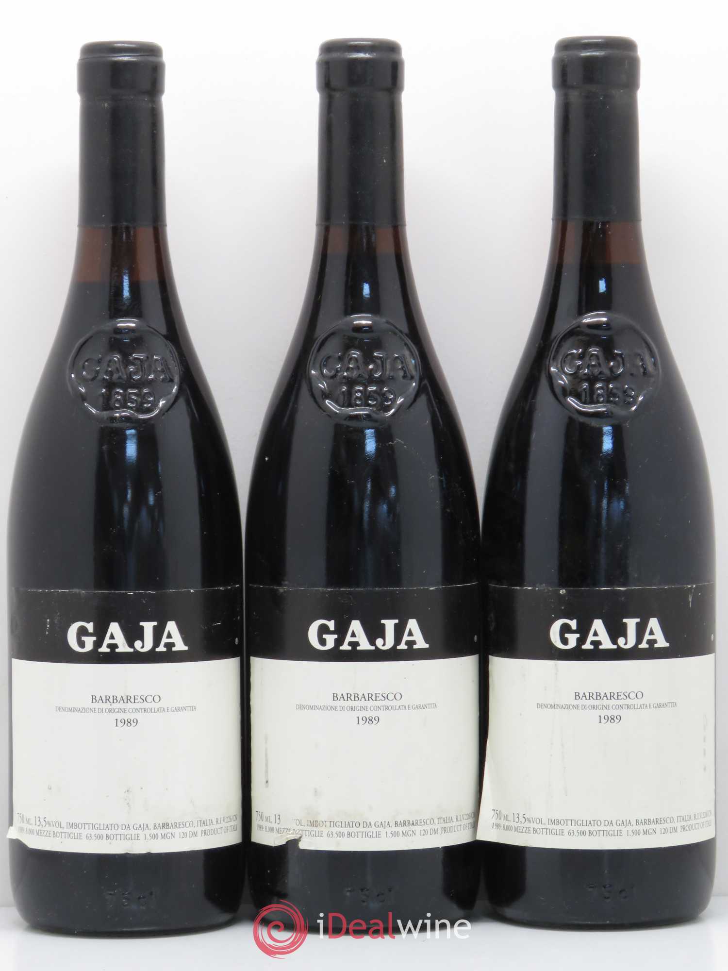 Barbaresco DOCG Angelo Gaja 1989 - Lot de 3 bouteilles - 0