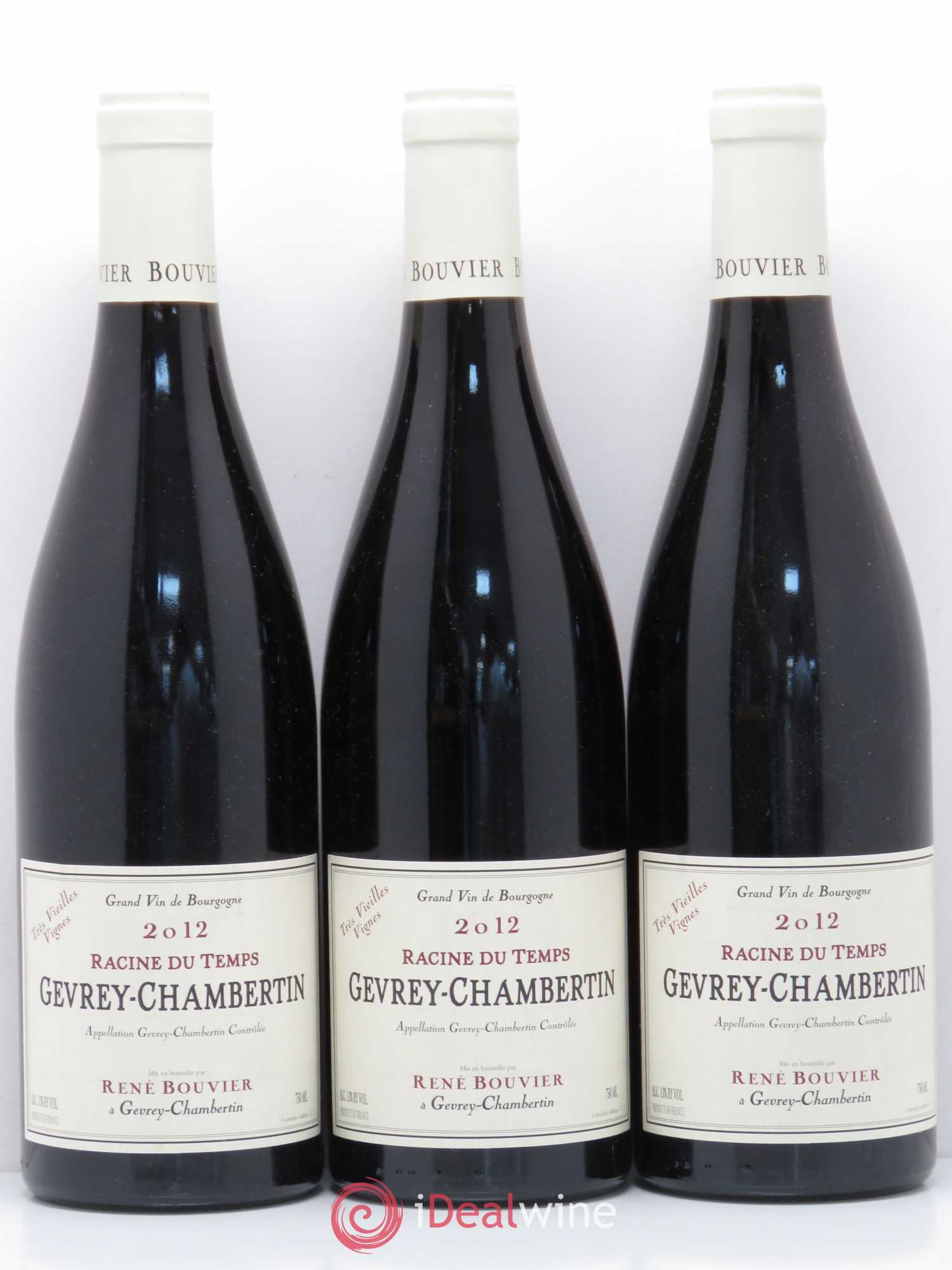 Gevrey-Chambertin Racines Temps René Bouvier 2012 - Lot of 3 bottles - 0