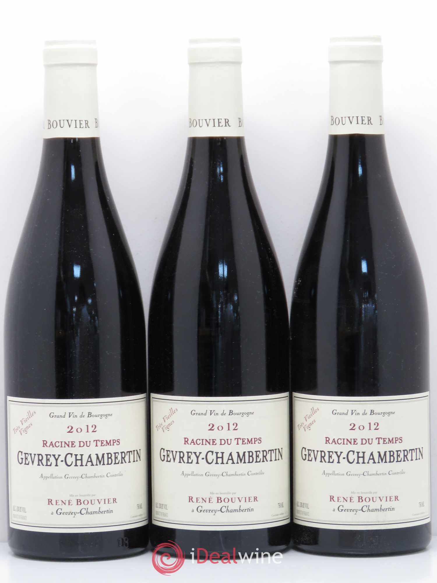 Gevrey-Chambertin Racines Temps René Bouvier 2012 - Lot of 3 bottles - 0