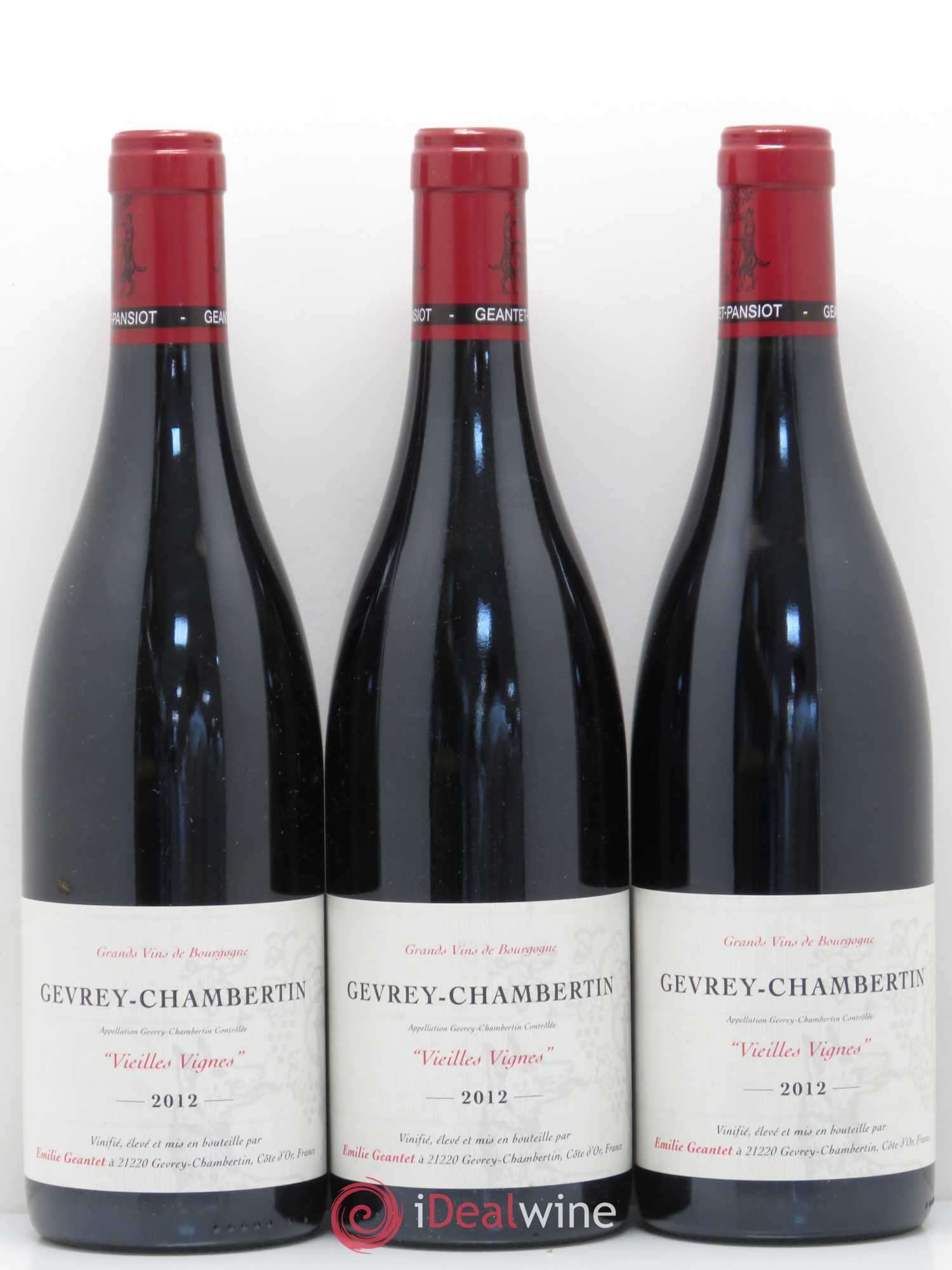 Gevrey-Chambertin Vieilles Vignes Emilie Geantet 2012 - Lot de 3 bouteilles - 0