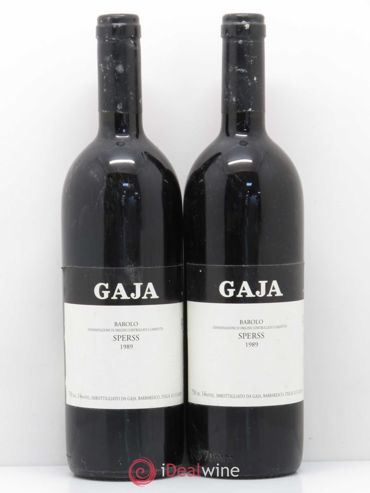 Barolo DOCG Sperss Angelo Gaja 1989 - Lot de 2 bouteilles - 0