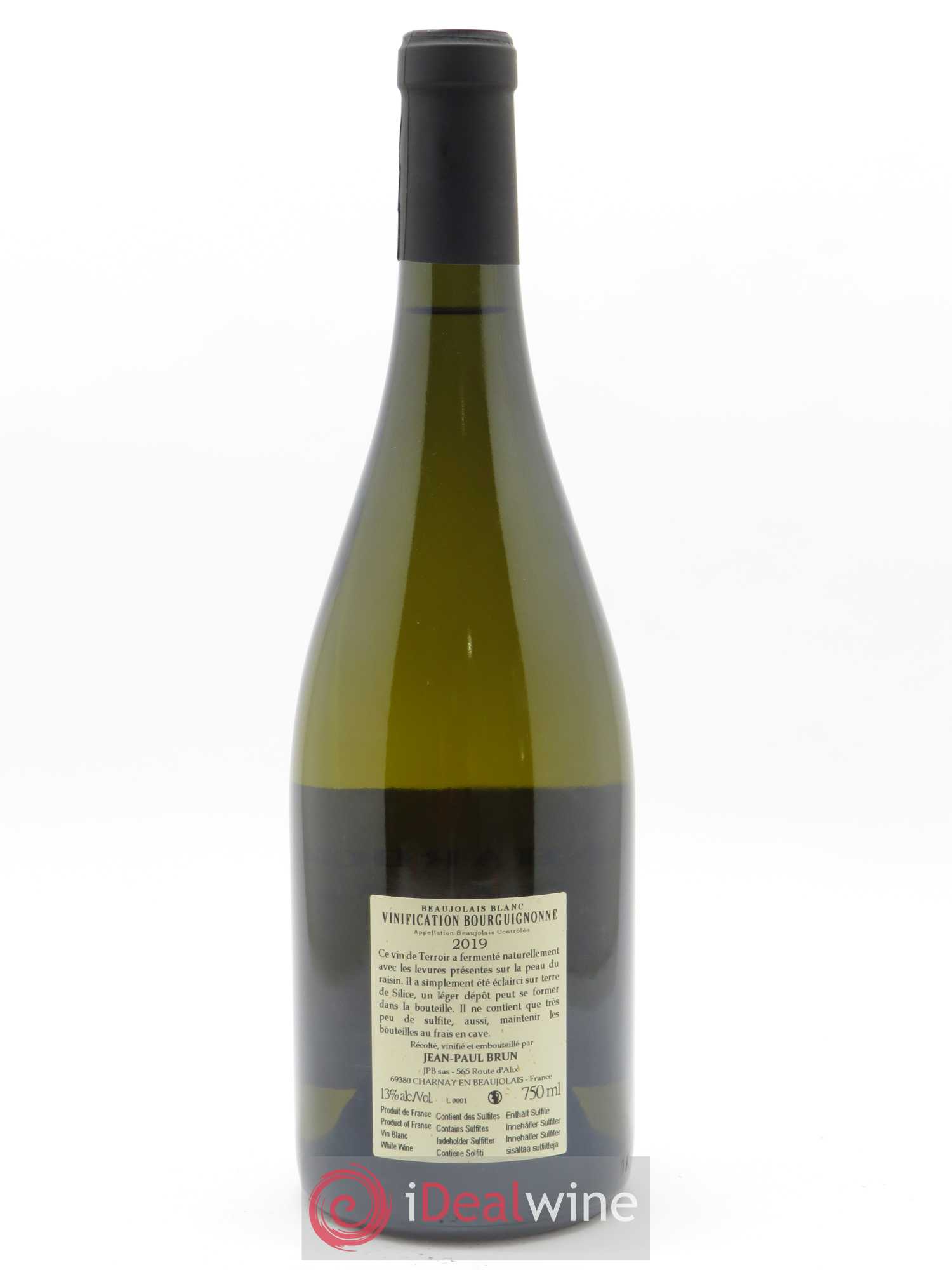 Beaujolais Vinification Bourguignonne Terres dorées - J-P. Brun (Domaine des) 2019 - Lot de 1 bouteille - 1