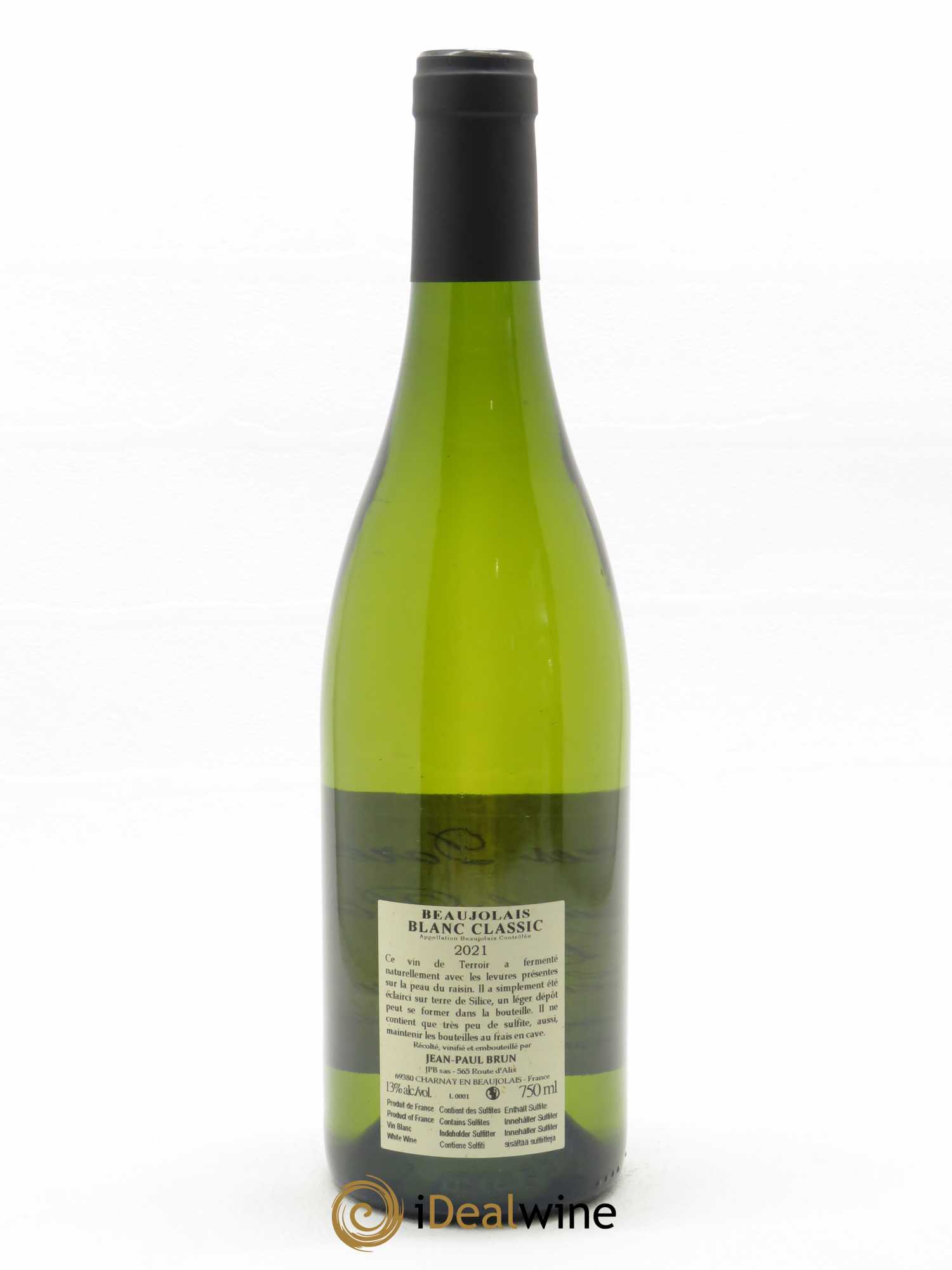 Beaujolais Chardonnay Classic Terres dorées - J-P. Brun (Domaine des) 2021 - Lot de 1 bouteille - 1