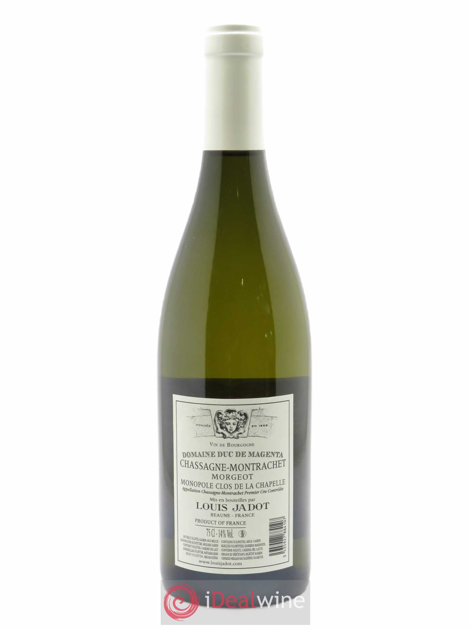 Chassagne-Montrachet 1er Cru Morgeot Clos de la Chapelle Domaine du Duc de Magenta - Louis Jadot 2019 - Lot de 1 bouteille - 1