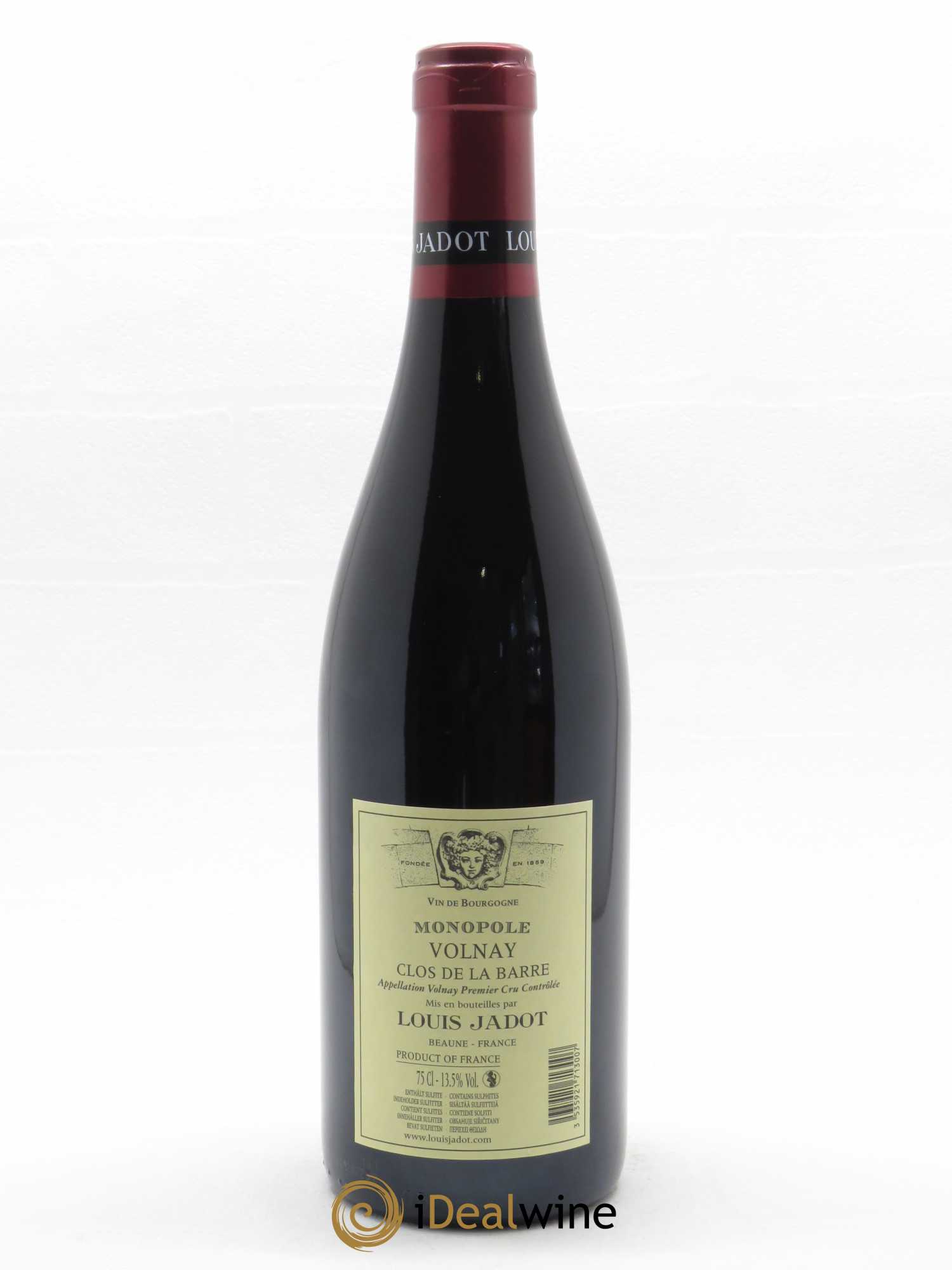 Volnay 1er Cru Clos de la Barre Monopole Maison Louis Jadot 2020 - Lot of 1 bottle - 1