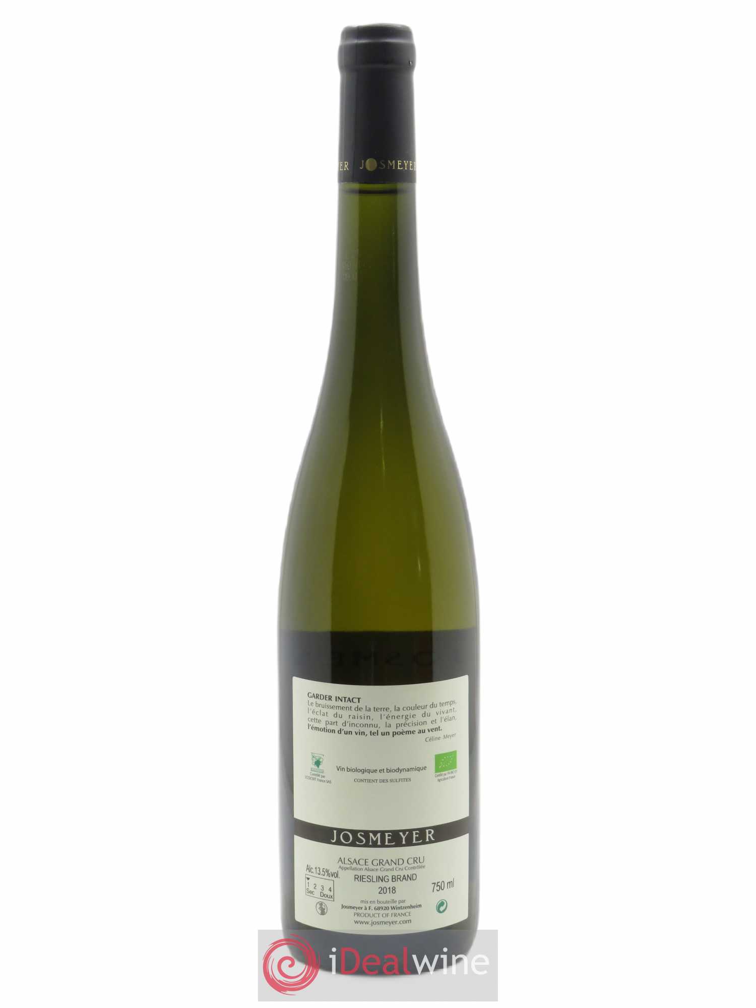 Alsace Riesling Grand Cru Brand Josmeyer (Domaine) 2018 - Lot de 1 bouteille - 1
