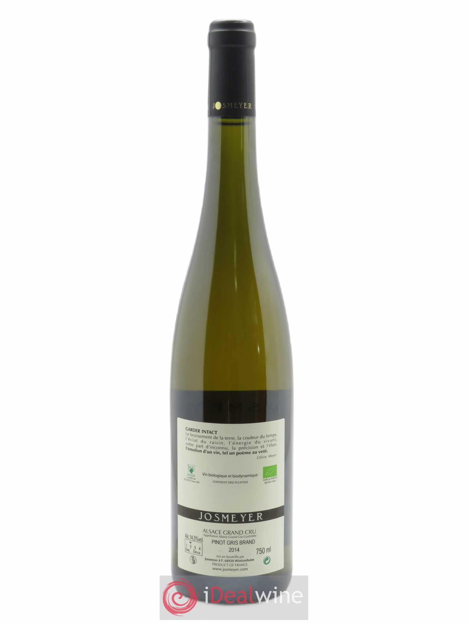 Alsace Pinot Gris Grand Cru Brand Josmeyer (Domaine) 2014 - Lot de 1 bouteille - 1