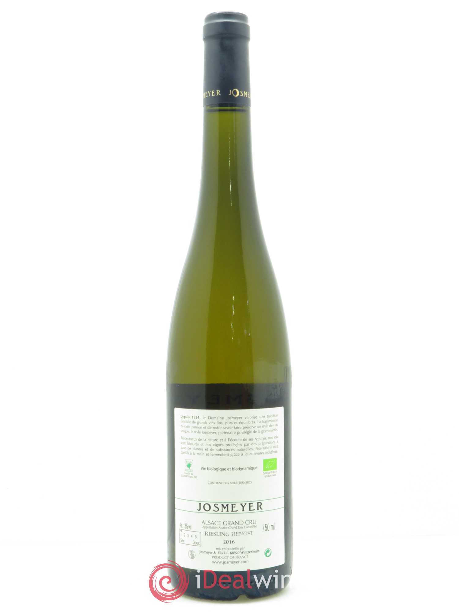 Alsace Riesling Grand Cru Hengst Josmeyer (Domaine) 2016 - Lot de 1 bouteille - 1