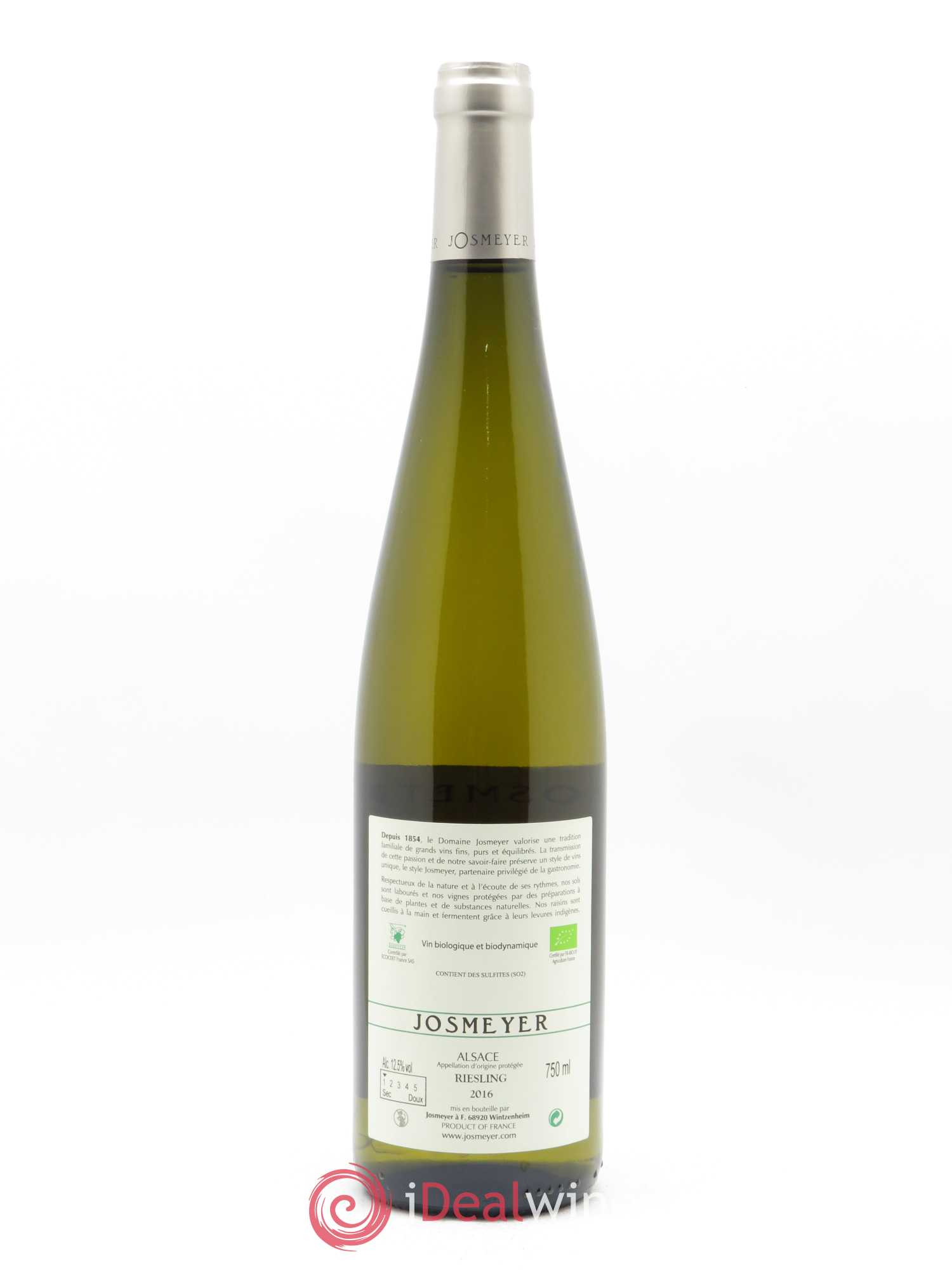 Alsace Riesling Les Pierrets Josmeyer (Domaine) 2016 - Lot de 1 bouteille - 1