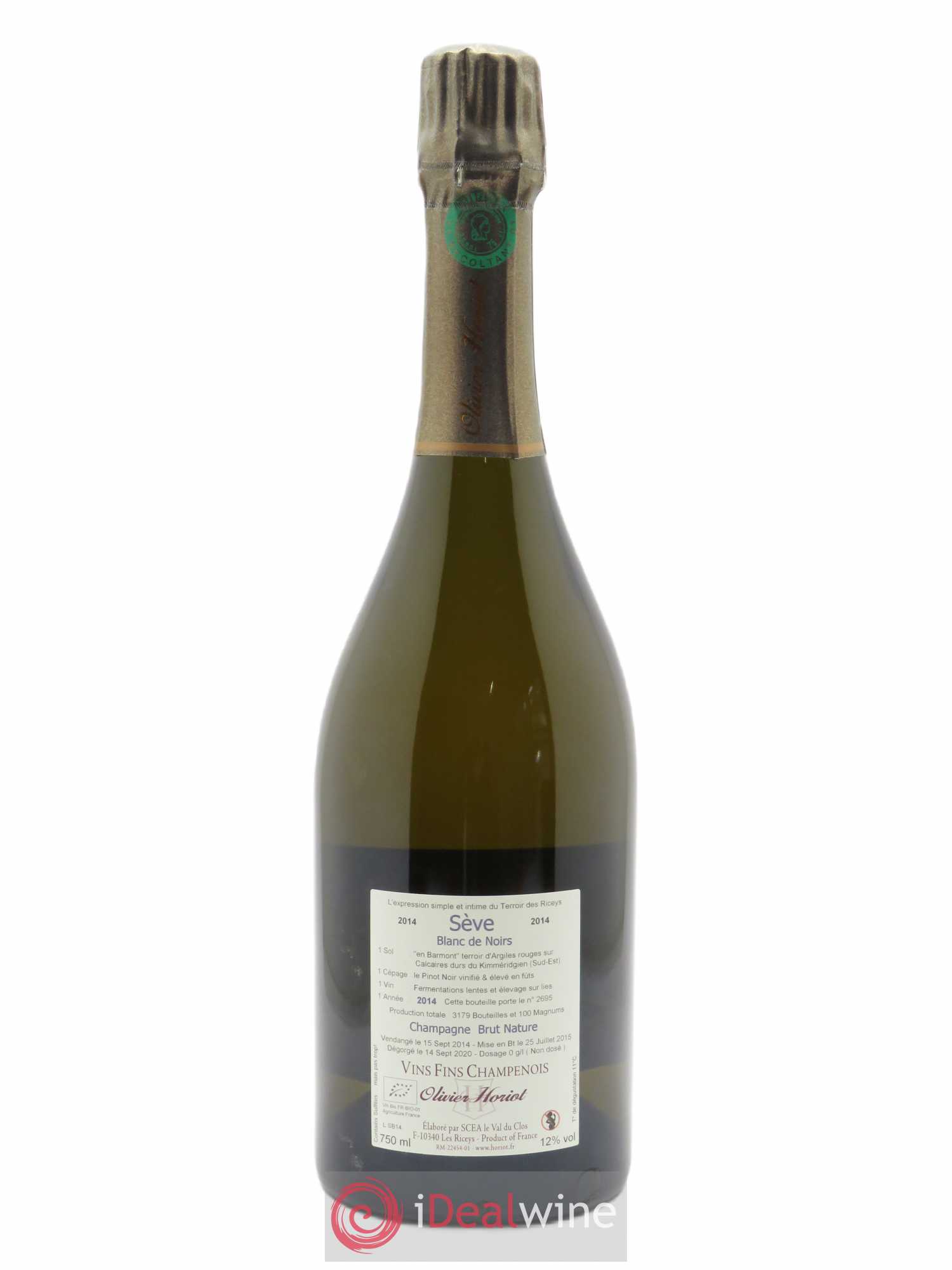 Sève en Barmont Brut Nature Olivier Horiot 2014 - Lot de 1 bouteille - 1