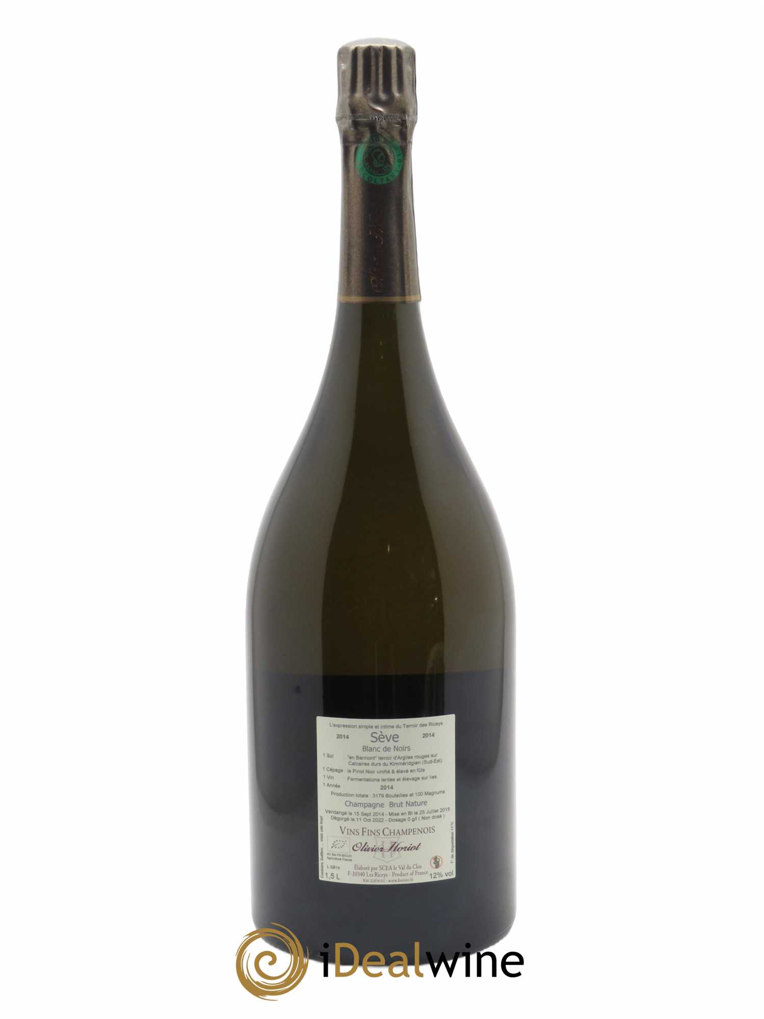 Blanc de Noirs Sève Brut Nature Olivier Horiot 2014 - Lot de 1 magnum - 1