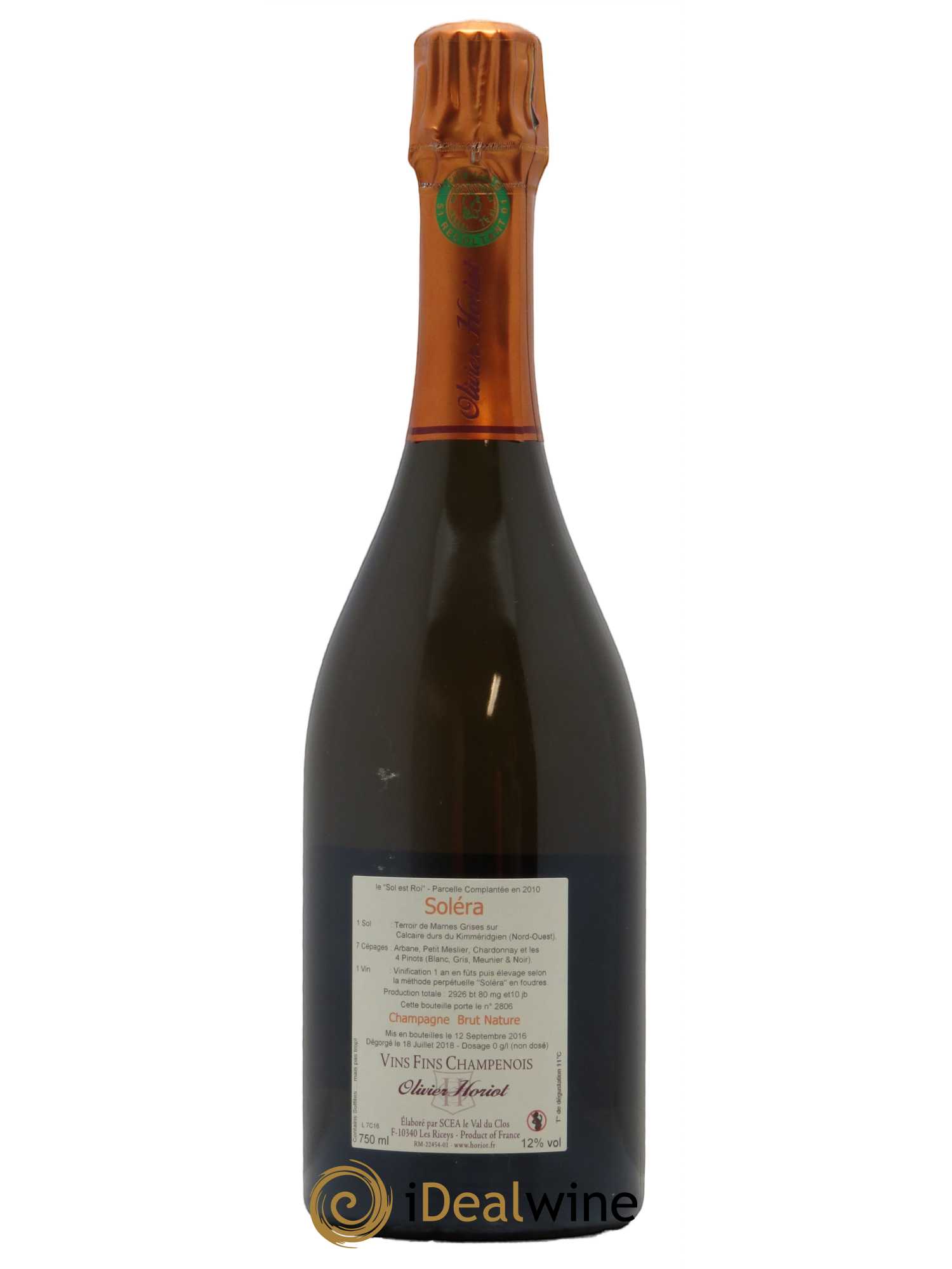 Soléra Brut Nature Olivier Horiot - Lot de 1 bouteille - 1