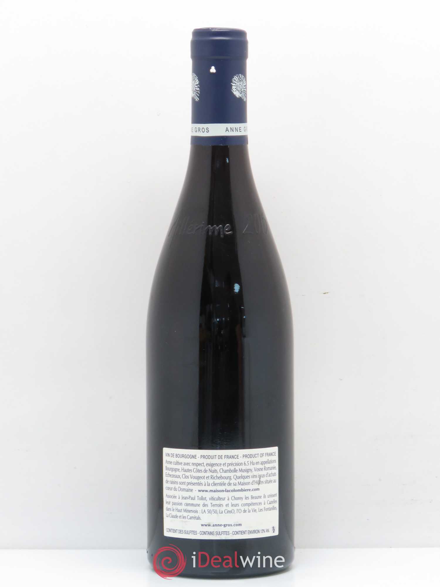Clos de Vougeot Grand Cru Le Grand Maupertui Anne Gros 2015 - Lot de 1 bouteille - 1