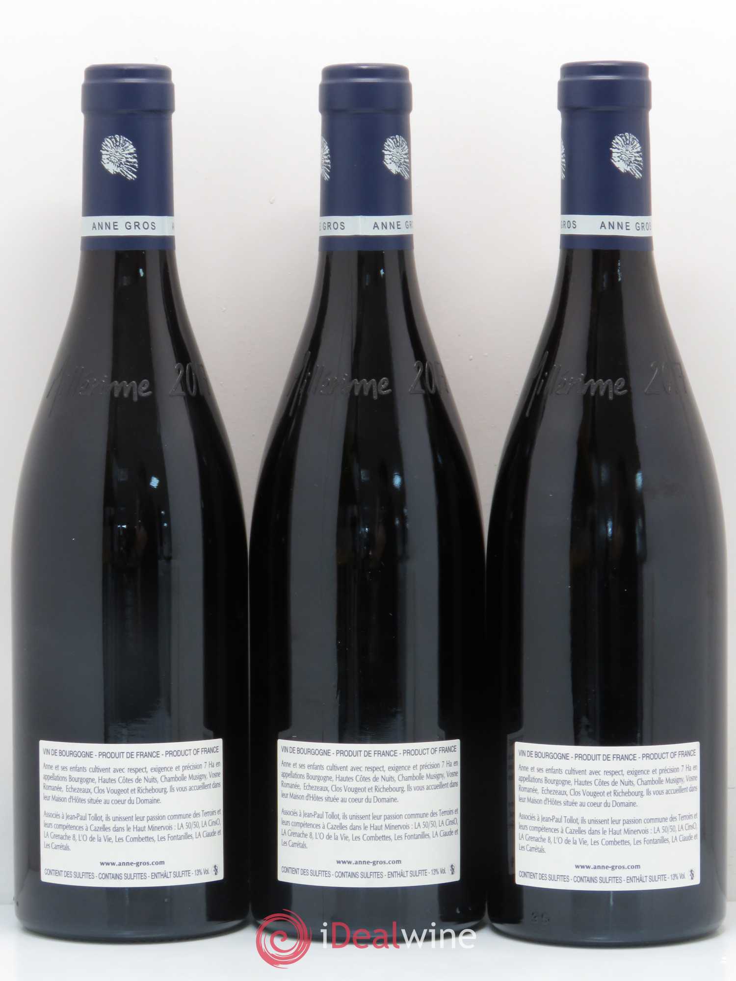 Clos de Vougeot Grand Cru Le Grand Maupertui Anne Gros 2017 - Lotto di 3 bottiglie - 1