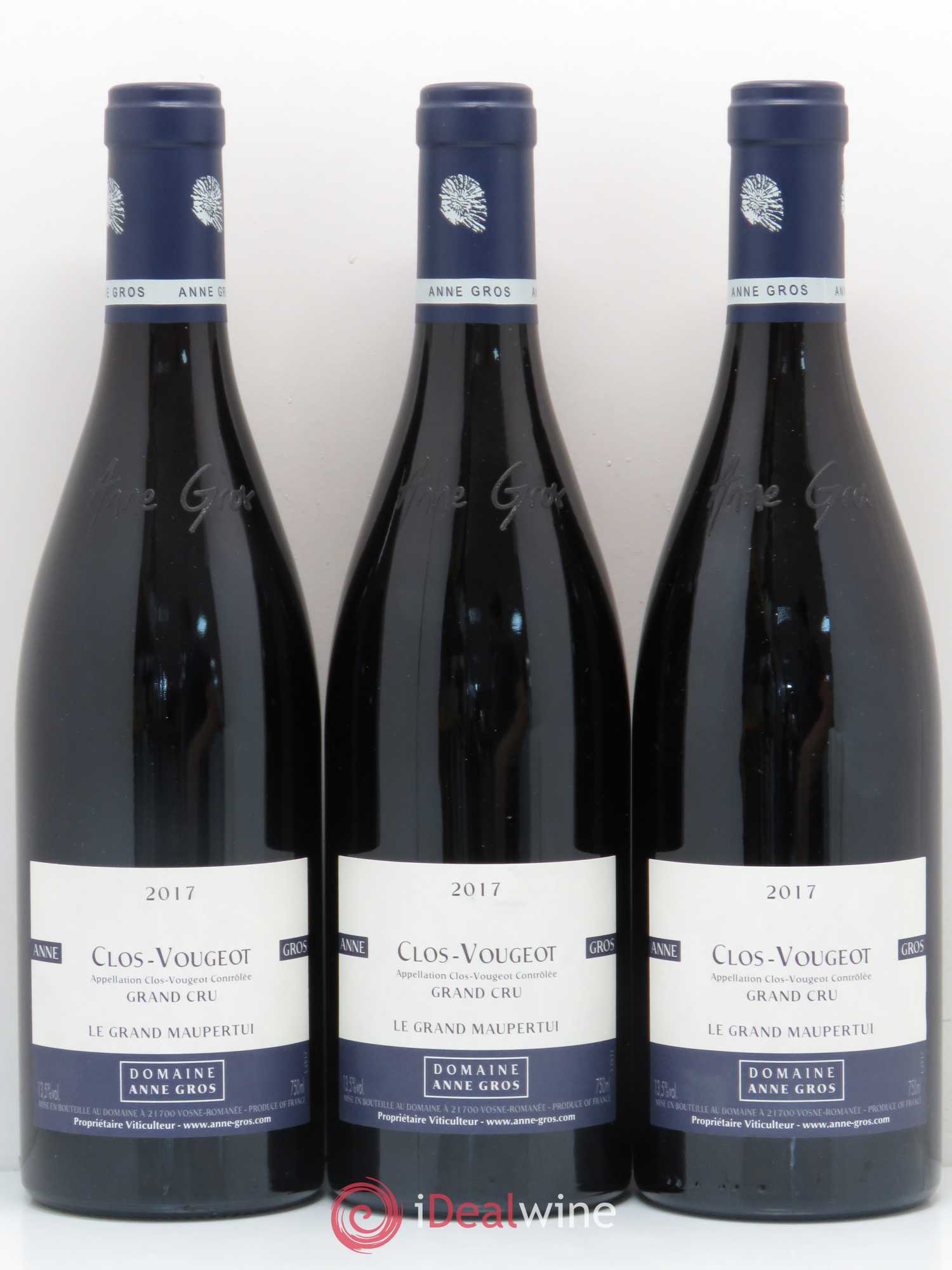 Clos de Vougeot Grand Cru Le Grand Maupertui Anne Gros 2017 - Lotto di 3 bottiglie - 0